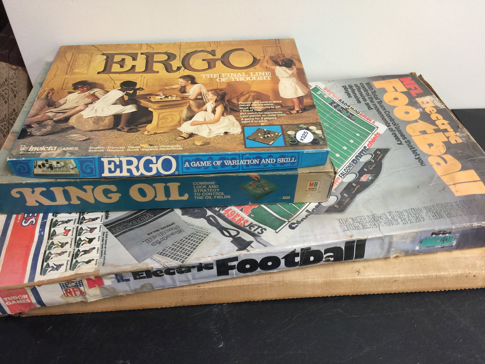 Assorted Vintage Games: Ergo, King Oil, electric football game and Magnetil