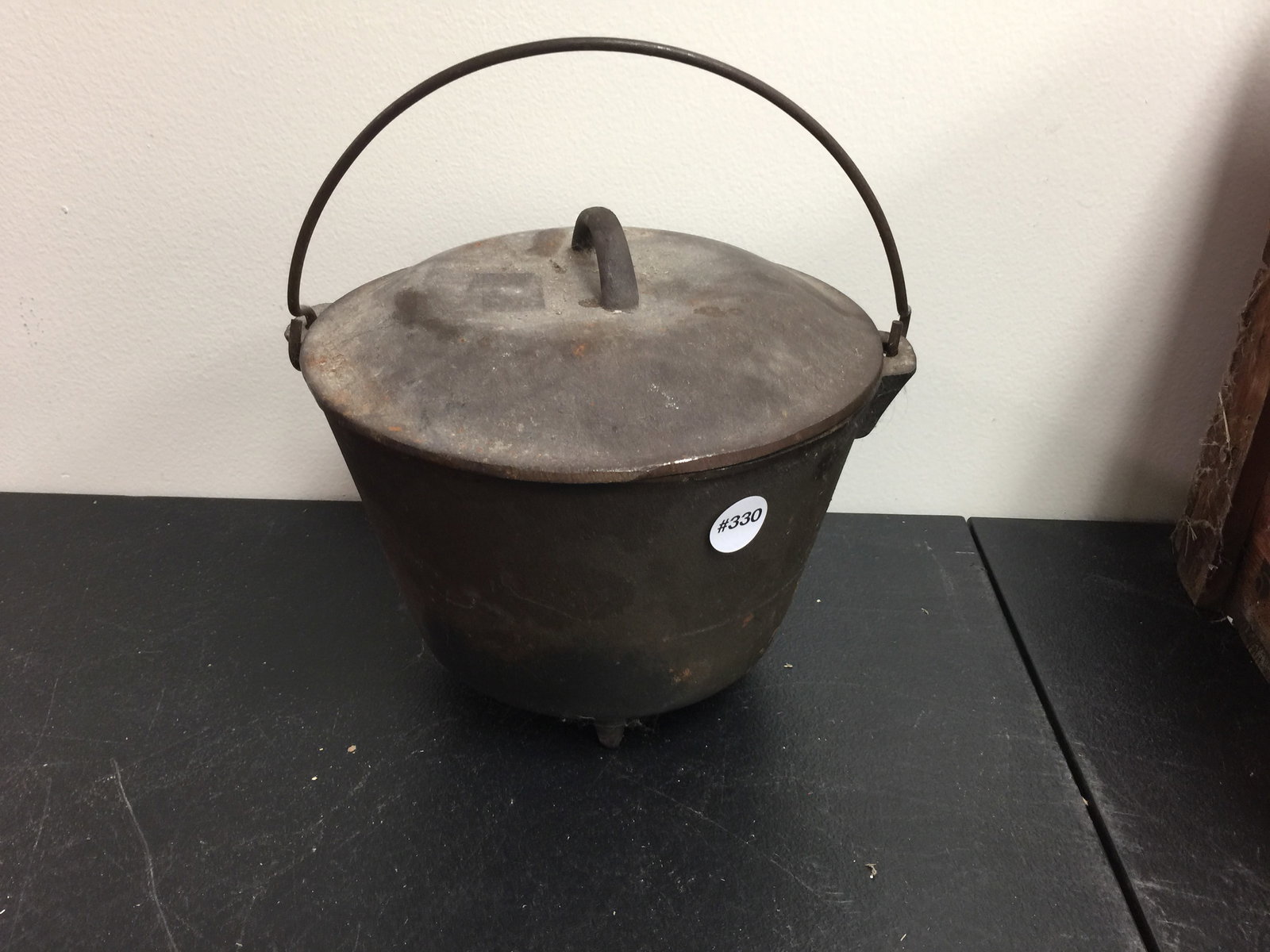Antique Cast Iron Cauldron: 7" x 10".