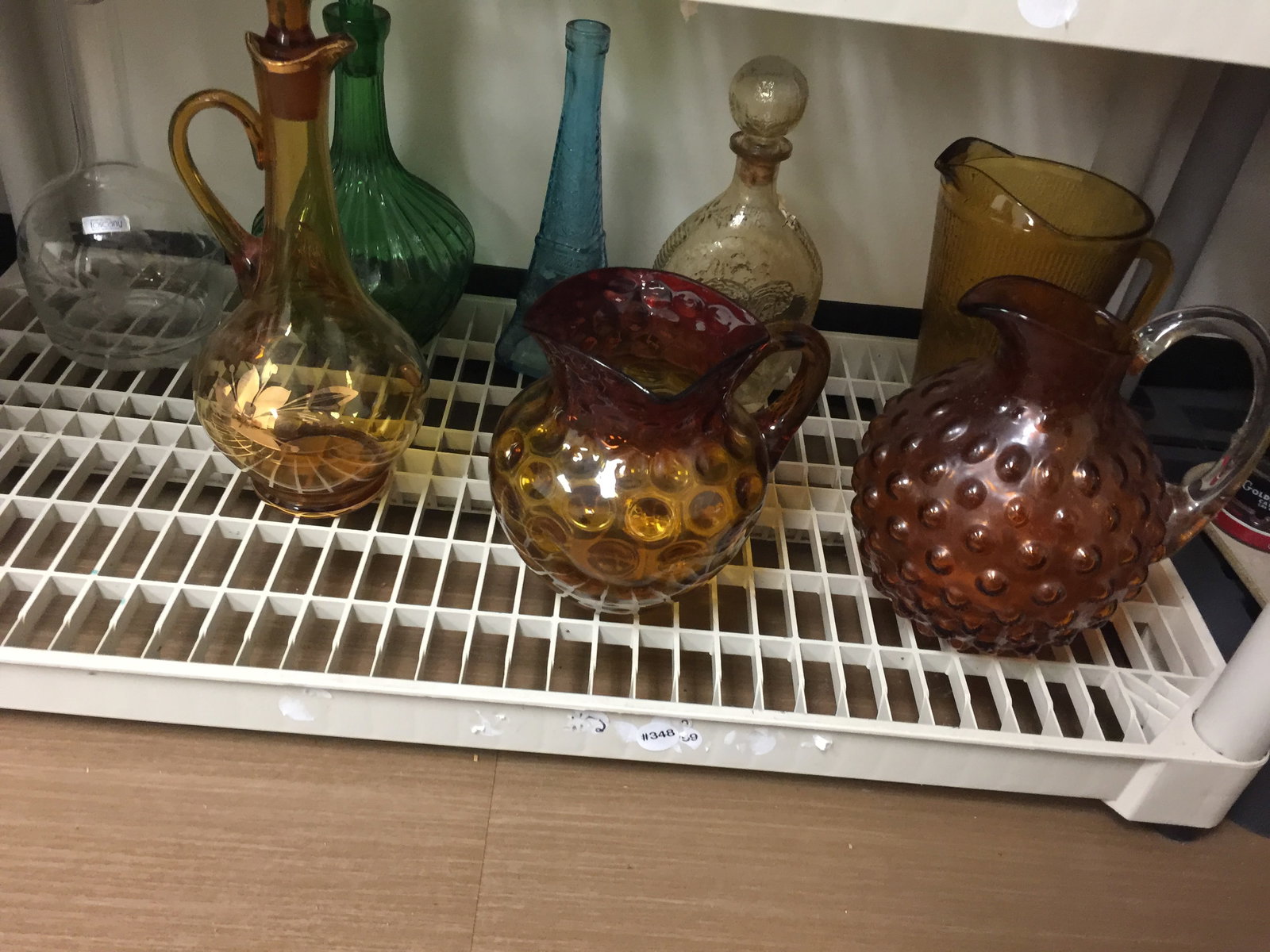 MCM Pitchers & Decanters: Assorted mid century decanter bottles & pitchers