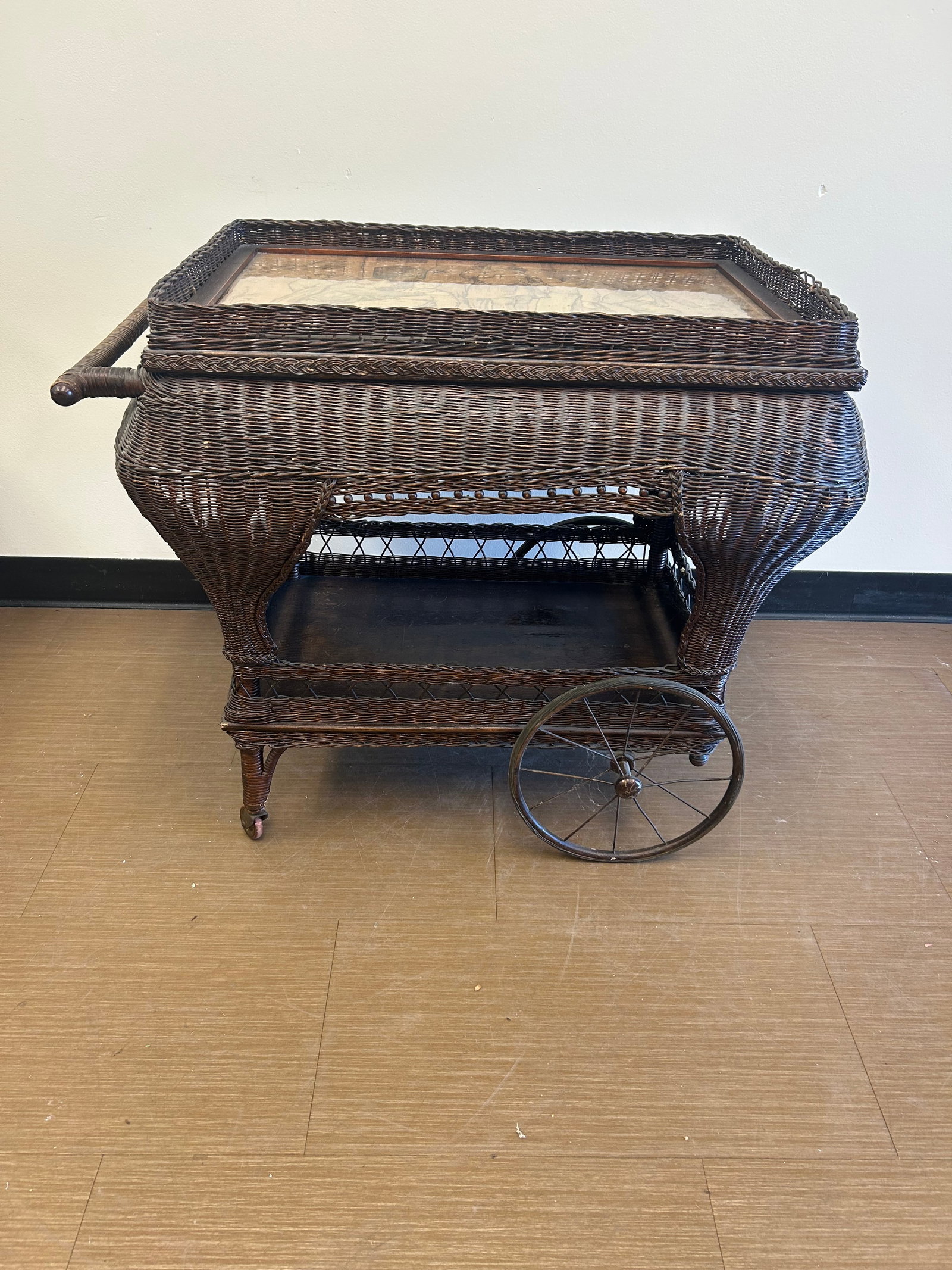 Antique Wicker Tea Cart (1 of 8)