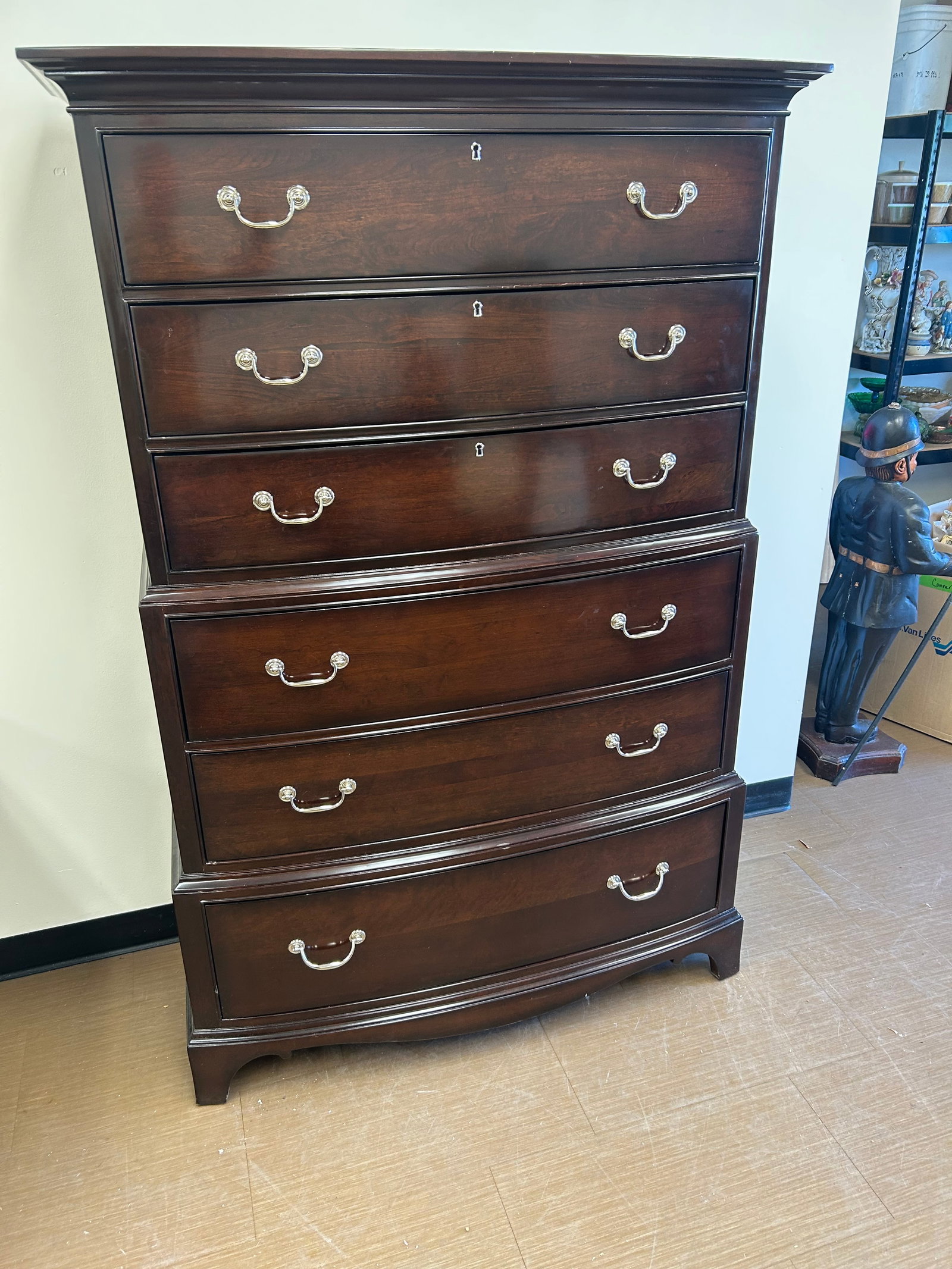 PA House Mahogany Chest on Chest: 46" x 18" x 68", New Standards by the Steve Tyrell Collection