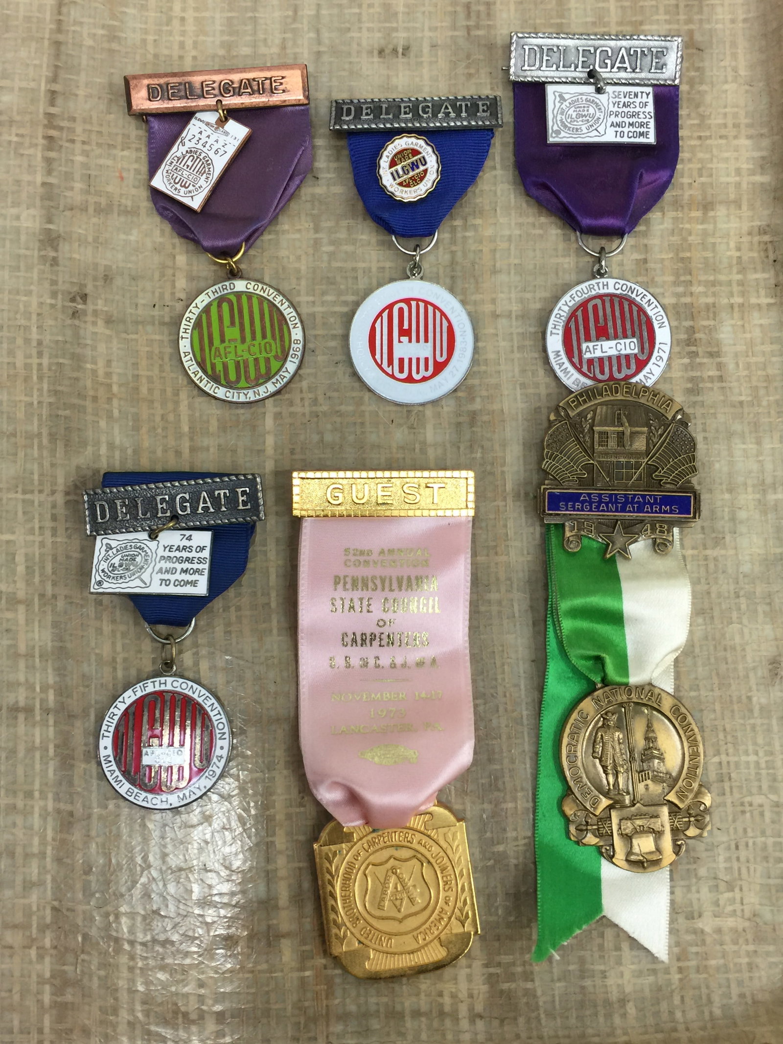 6 Vintage Pennsylvania Delegate Badges (1 of 6)