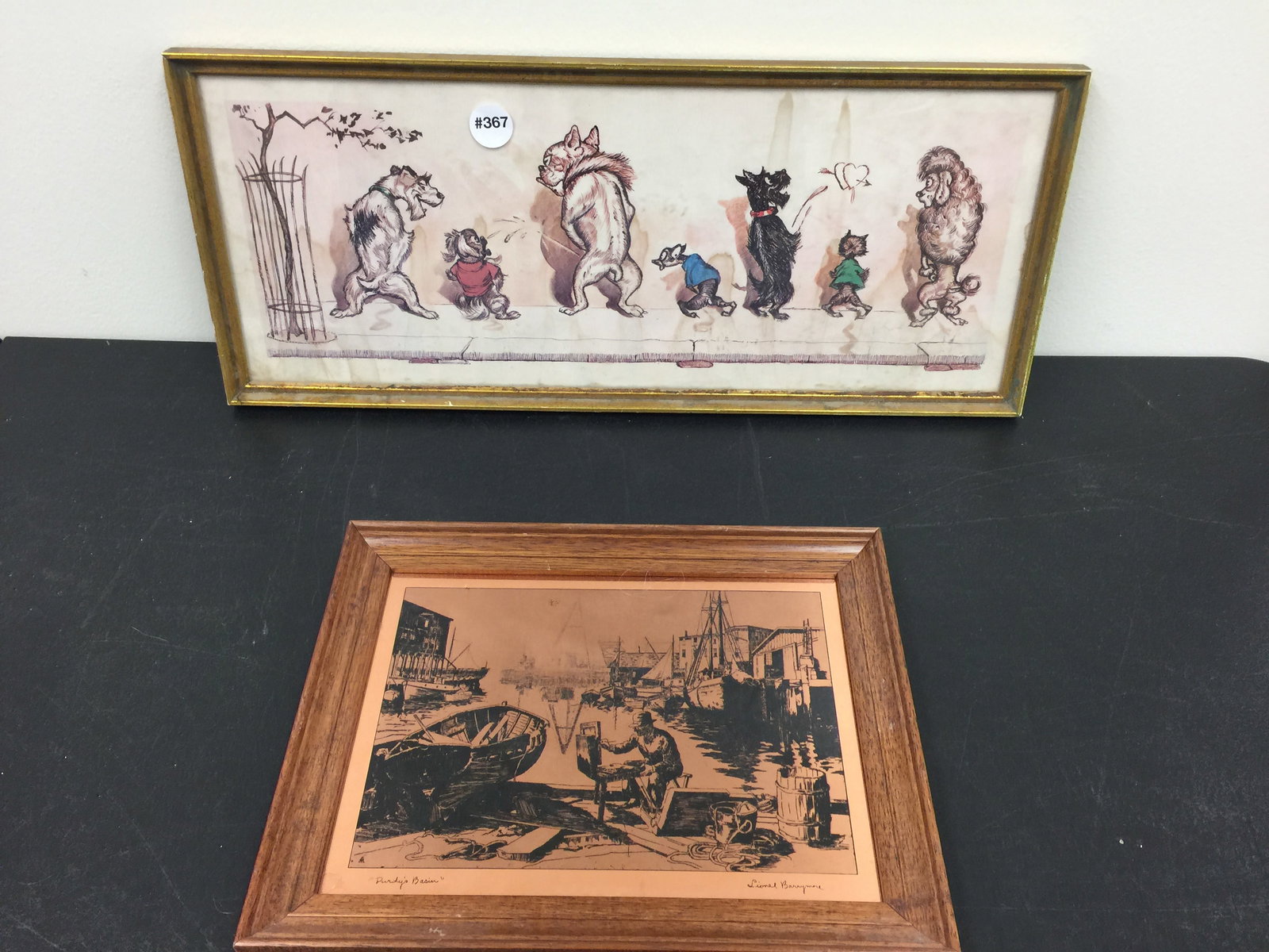 Artwork: Decorative print & signed copper plaque. Largest 21" x 9".