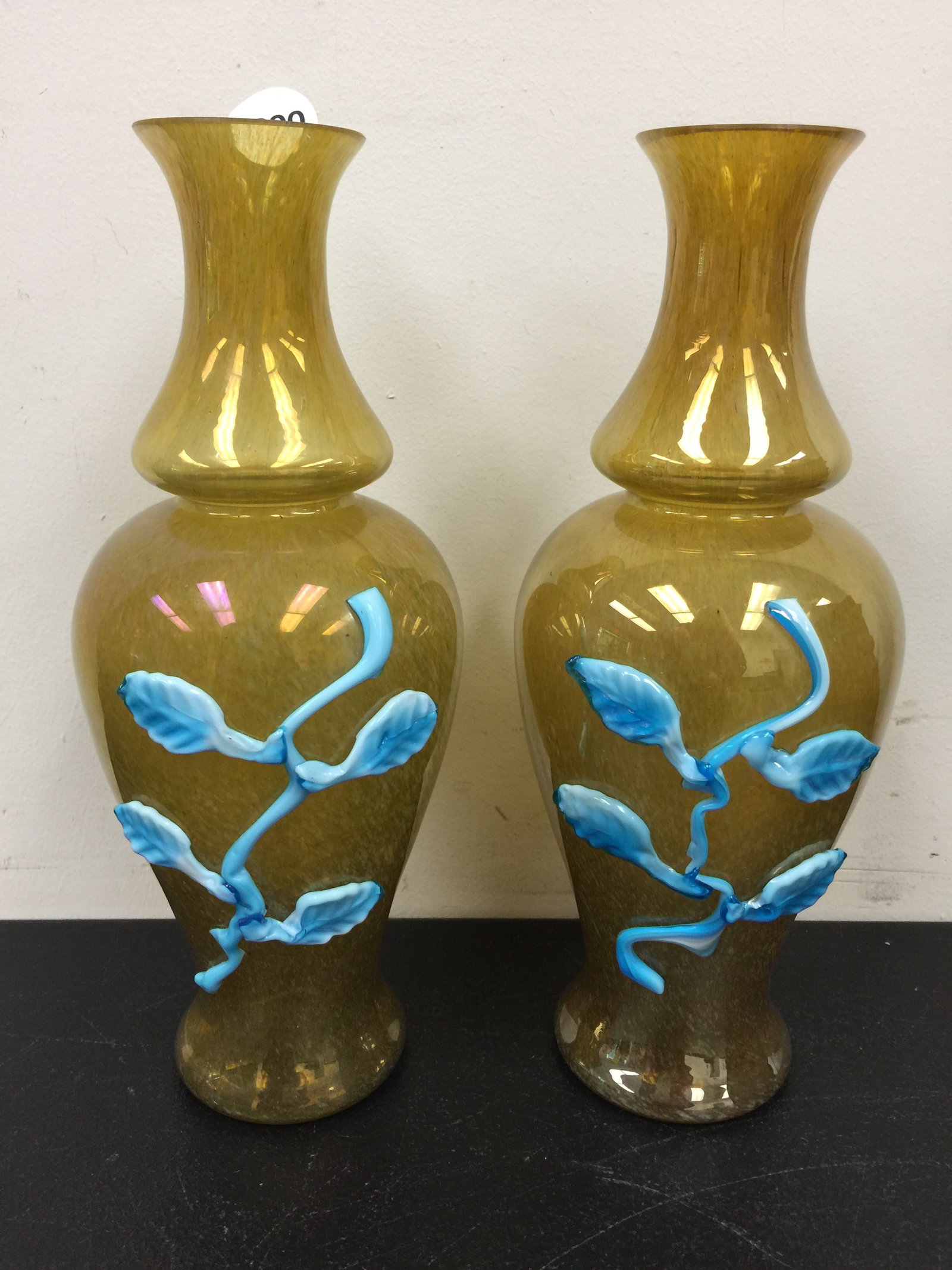 Pair Carder Steuben Yellow Jade Vases (1 of 3)