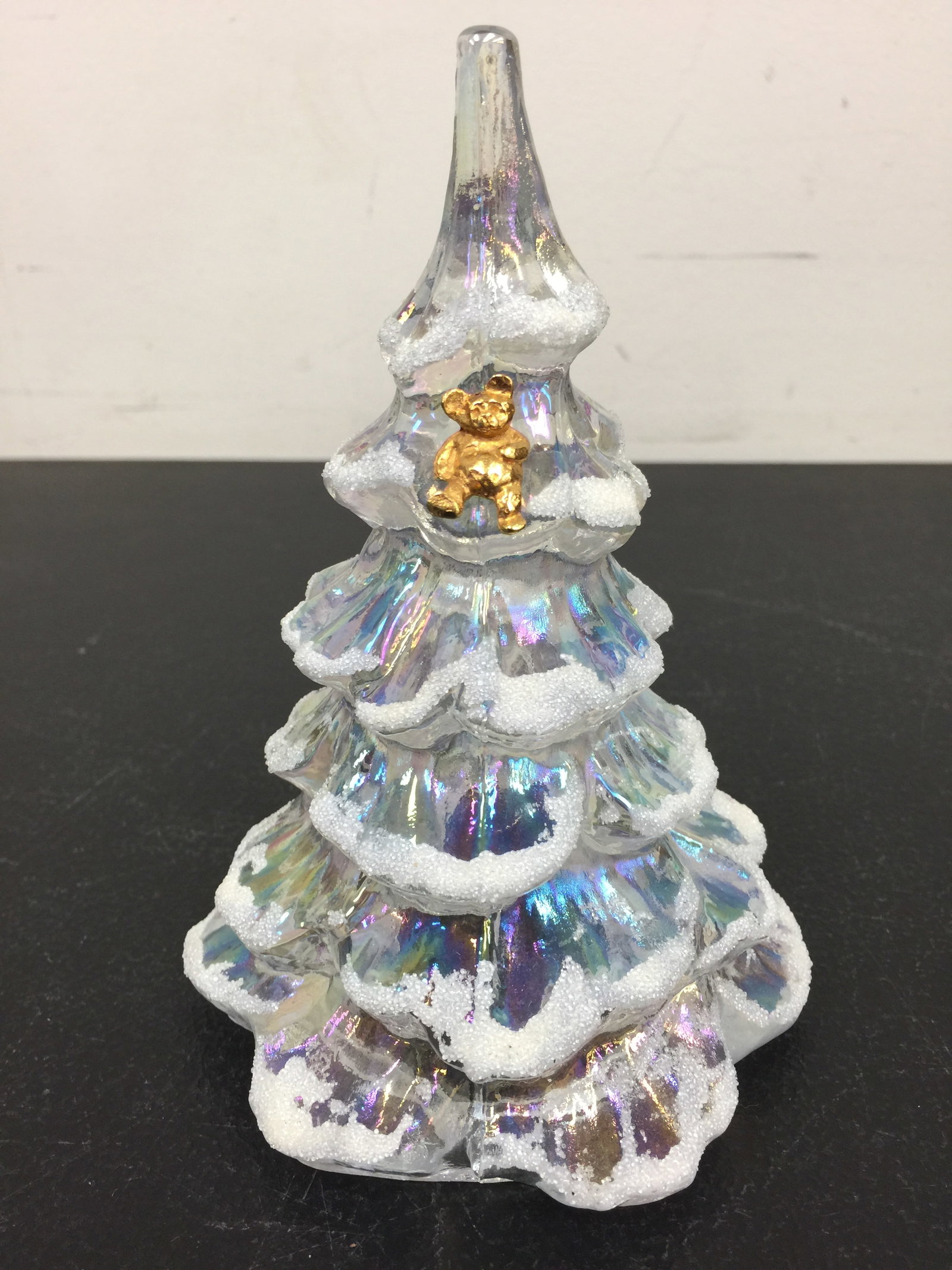 Fenton Christmas Tree w/ Teddy Bear (1 of 3)
