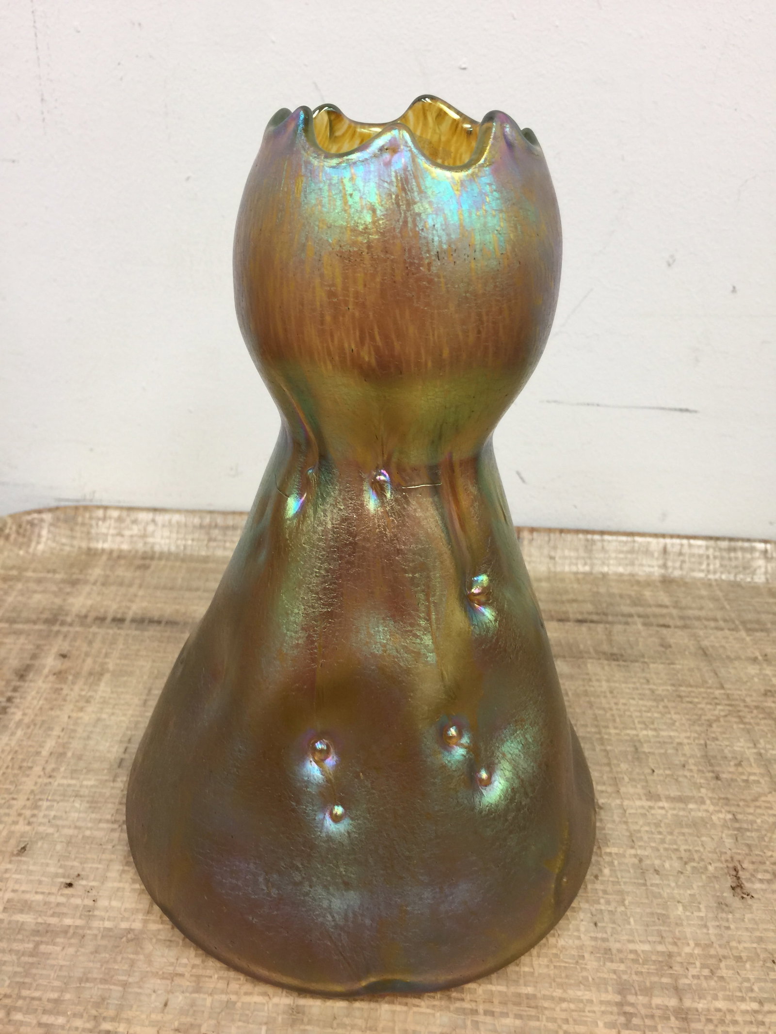 Loetz Rusticana Vase: 8"H.