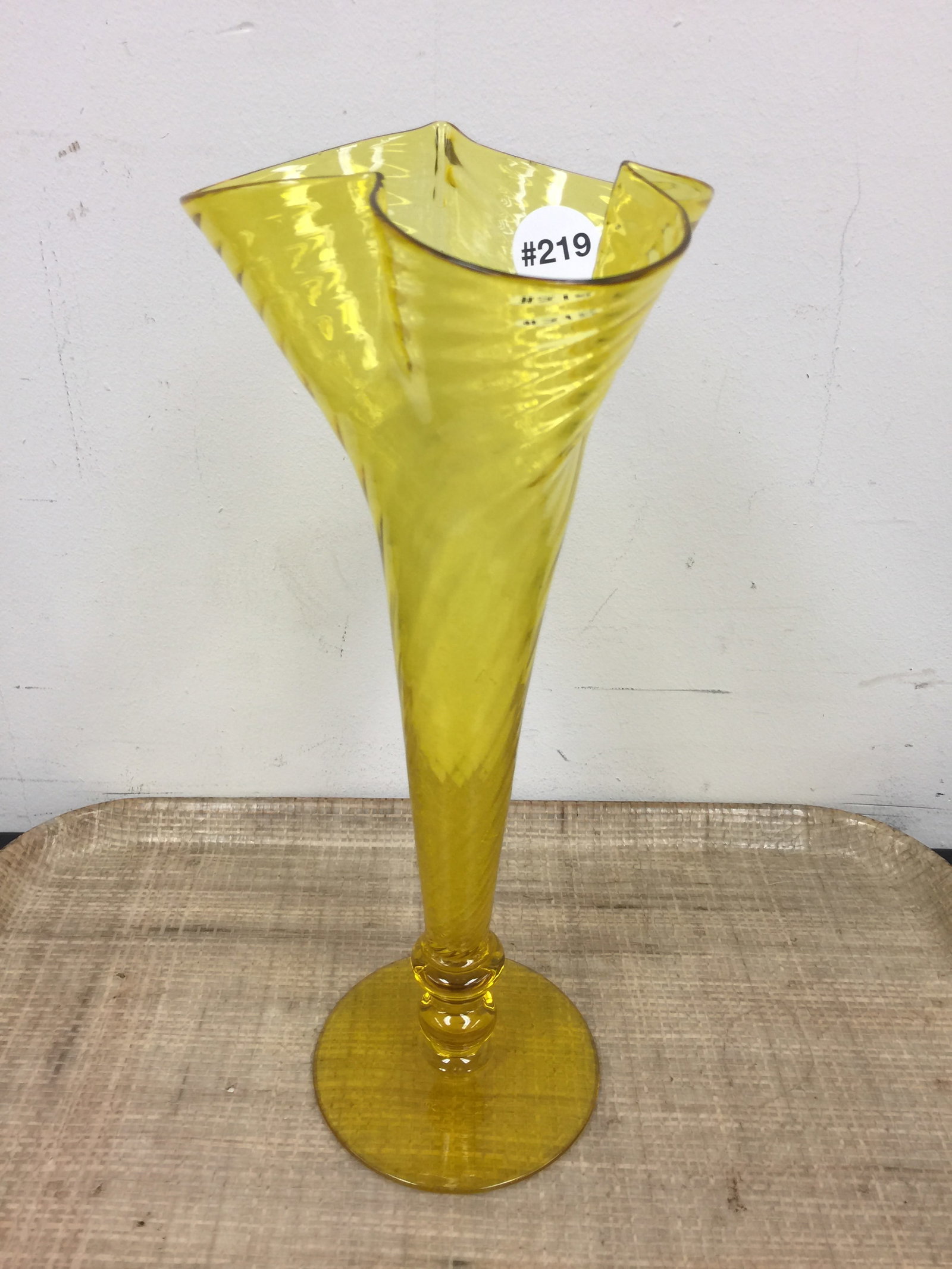 Vaseline Glass Vase (1 of 3)