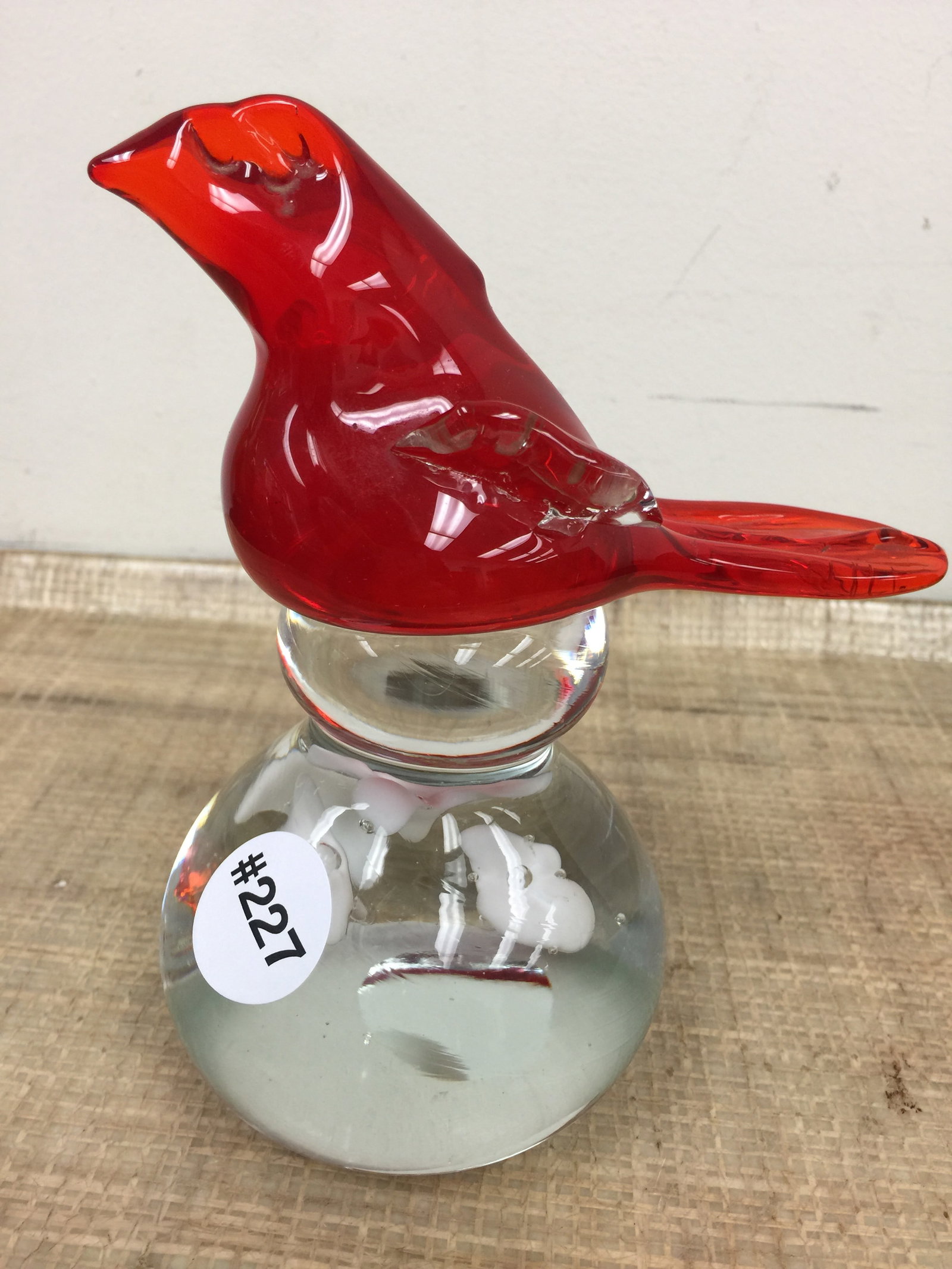 Fenton Bird on Paperweight Whimsy (1 of 3)