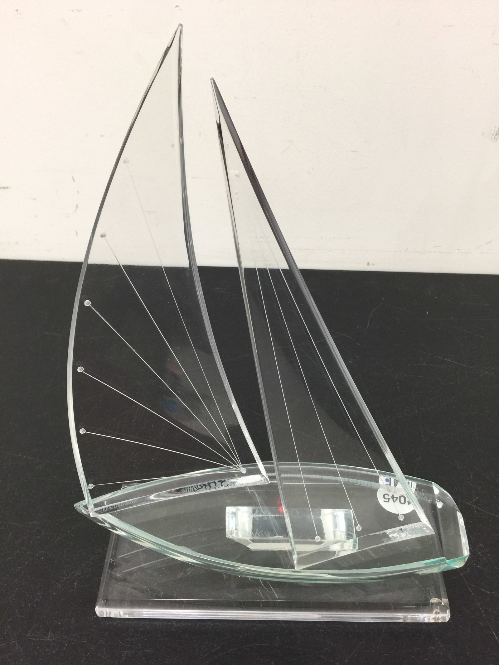 MCM Lucite Sailboat: 12" x 9".