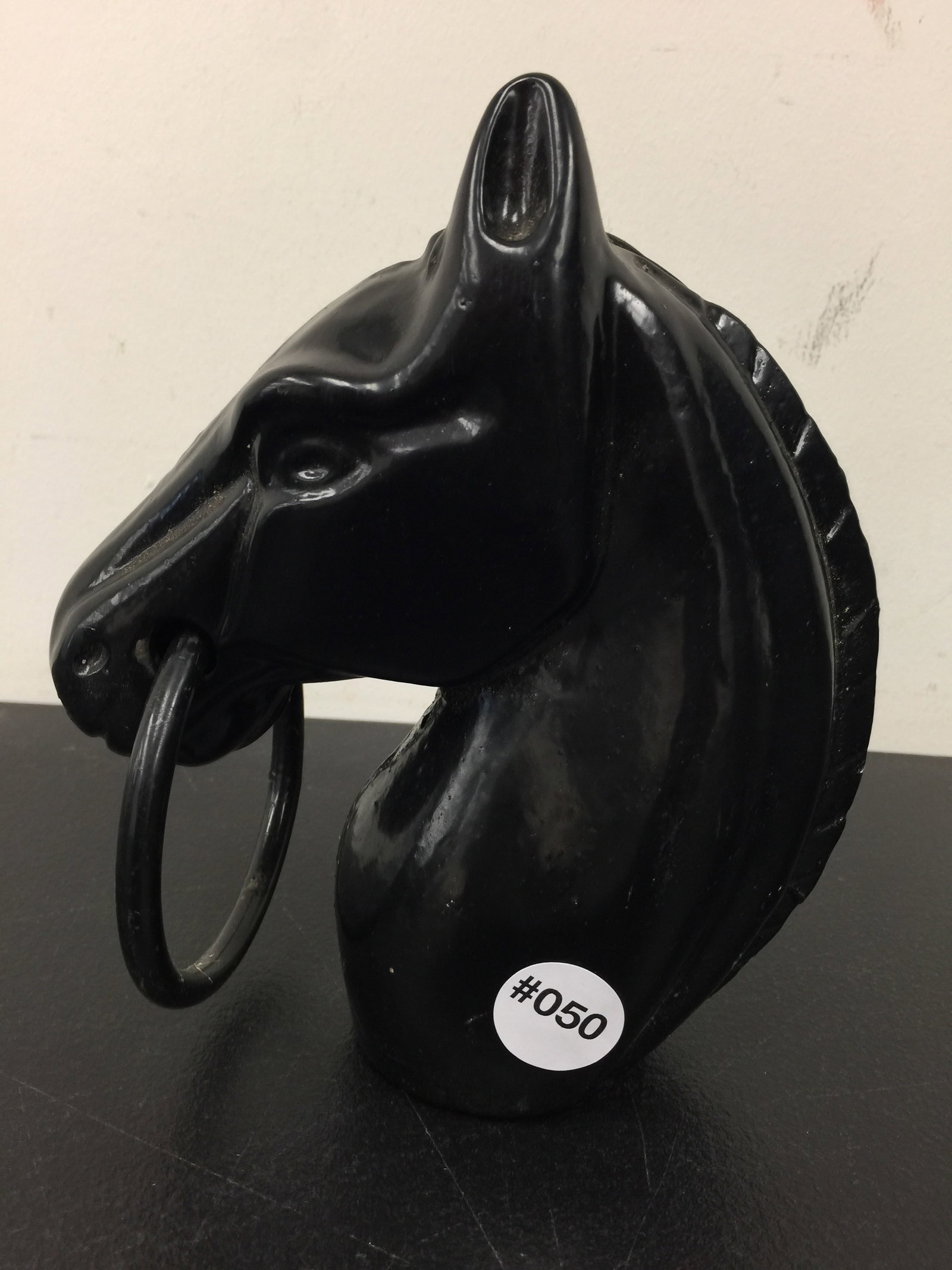 Cast Iron Horse Head Hitching Post Topper: 8" x 7".