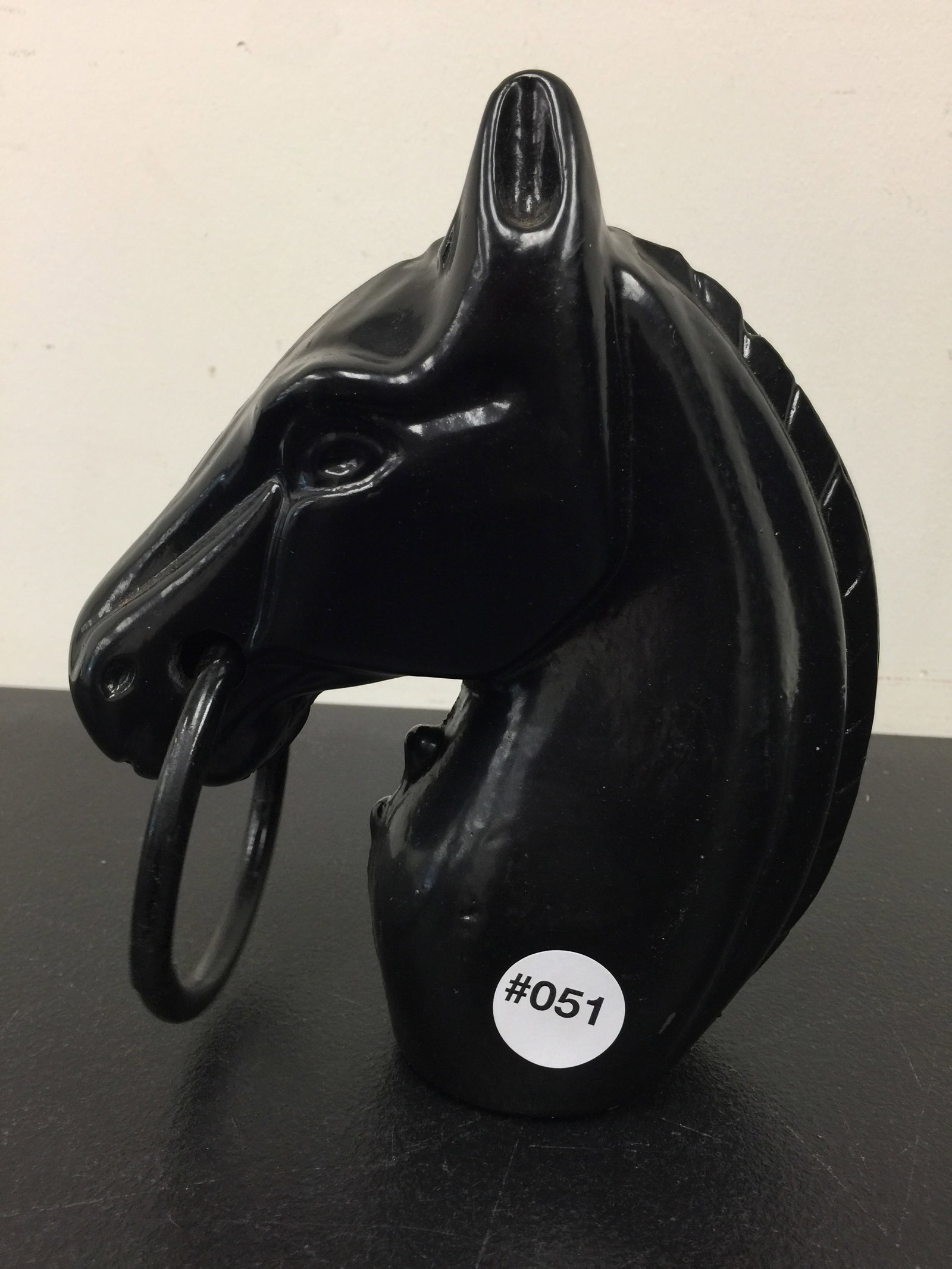 Cast Iron Horse Head Hitching Post Topper: 8" x 7".