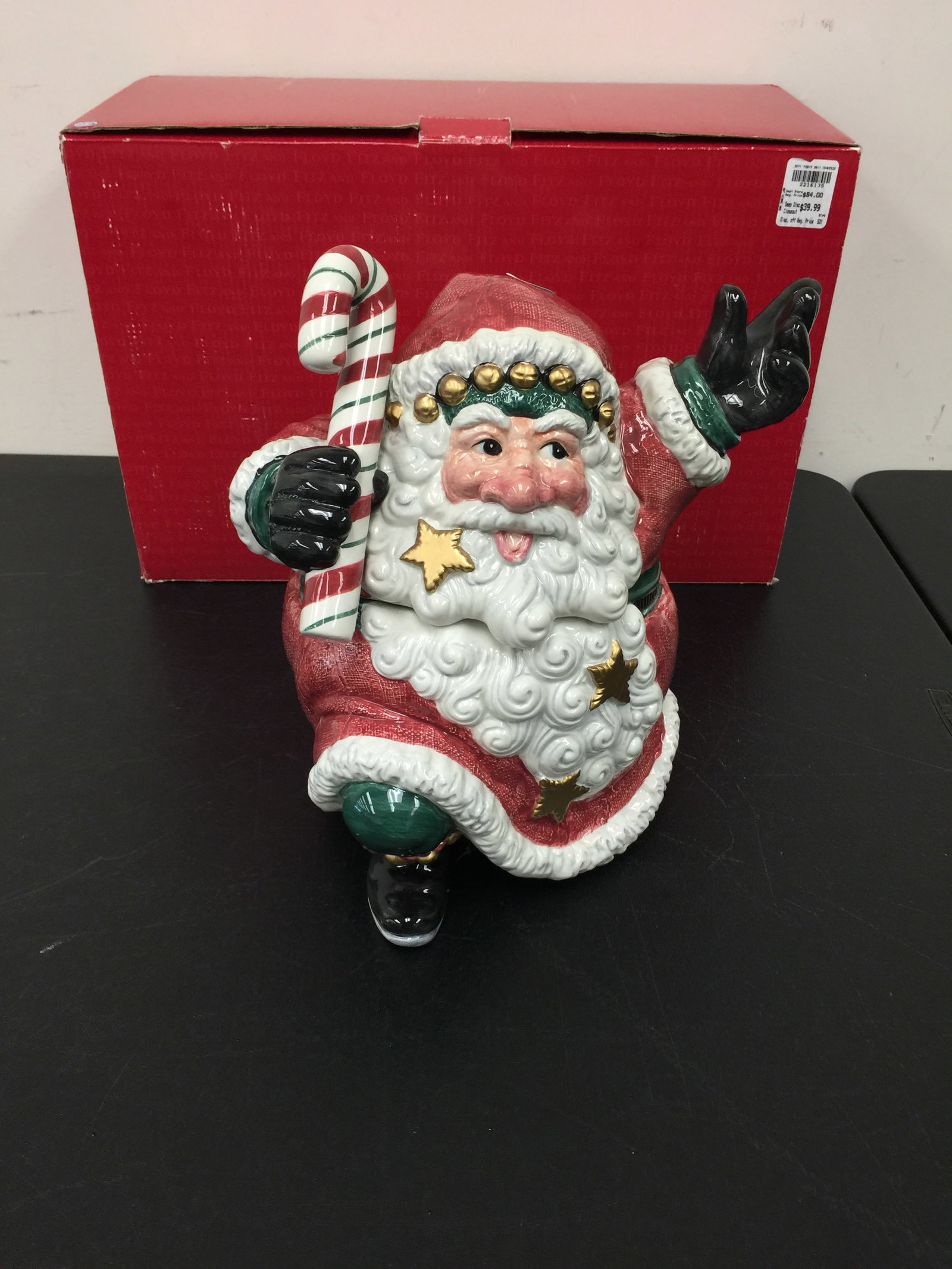 Fitz & Floyd Santa Claus Cookie Jar: 13" x 12", has OB