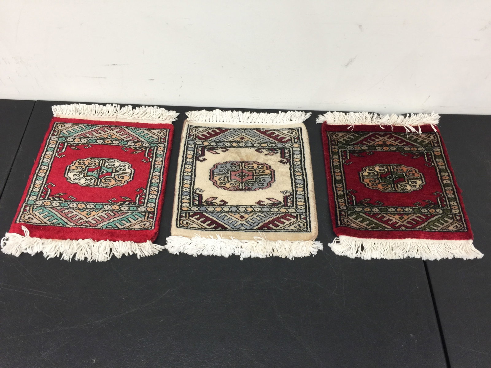 3 Prayer Rugs: Average size 16" x 12".
