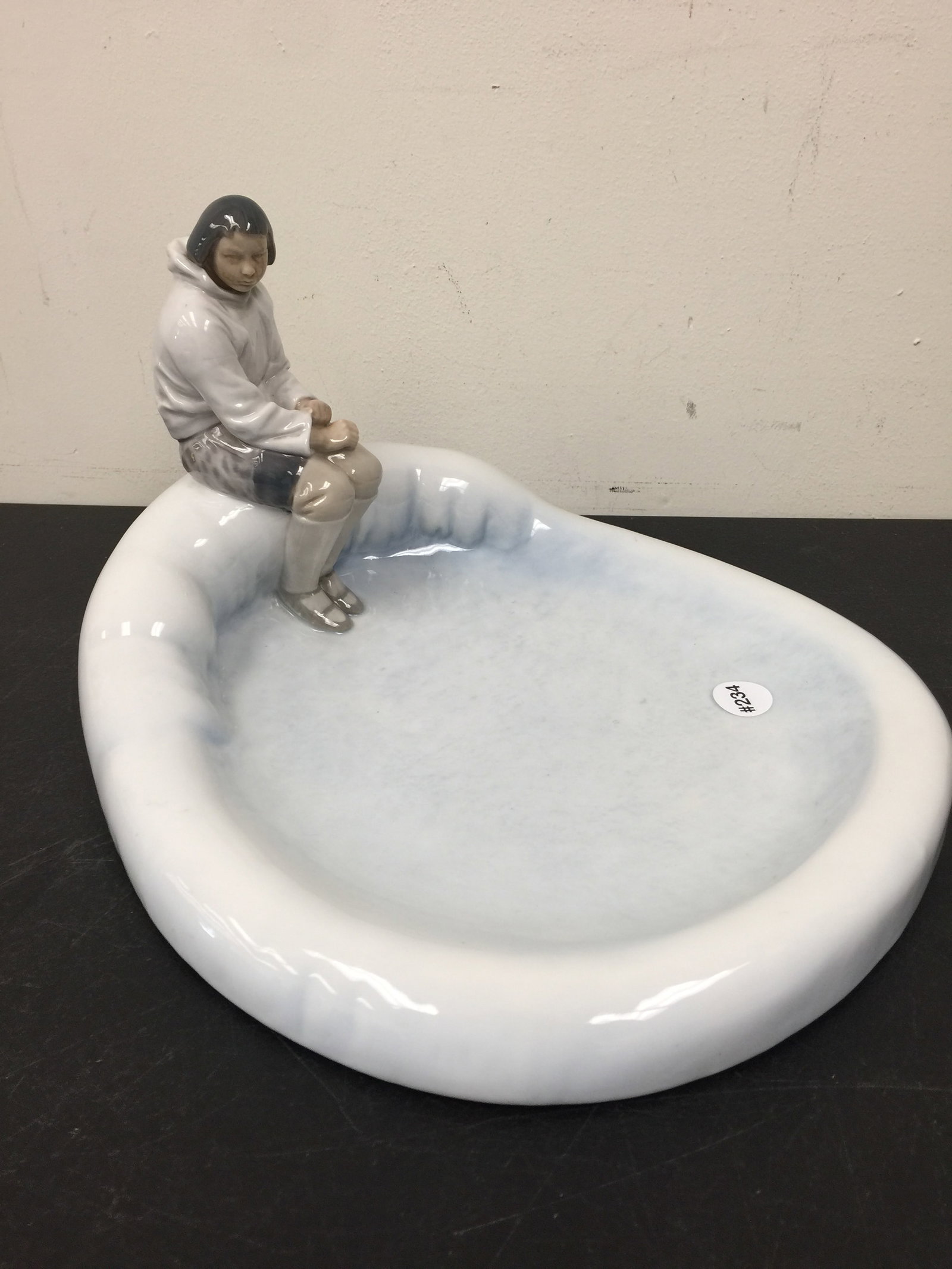 Axel Locher for Bing and Grondahl Dish: model 2253, signed by artist. 14"x8".