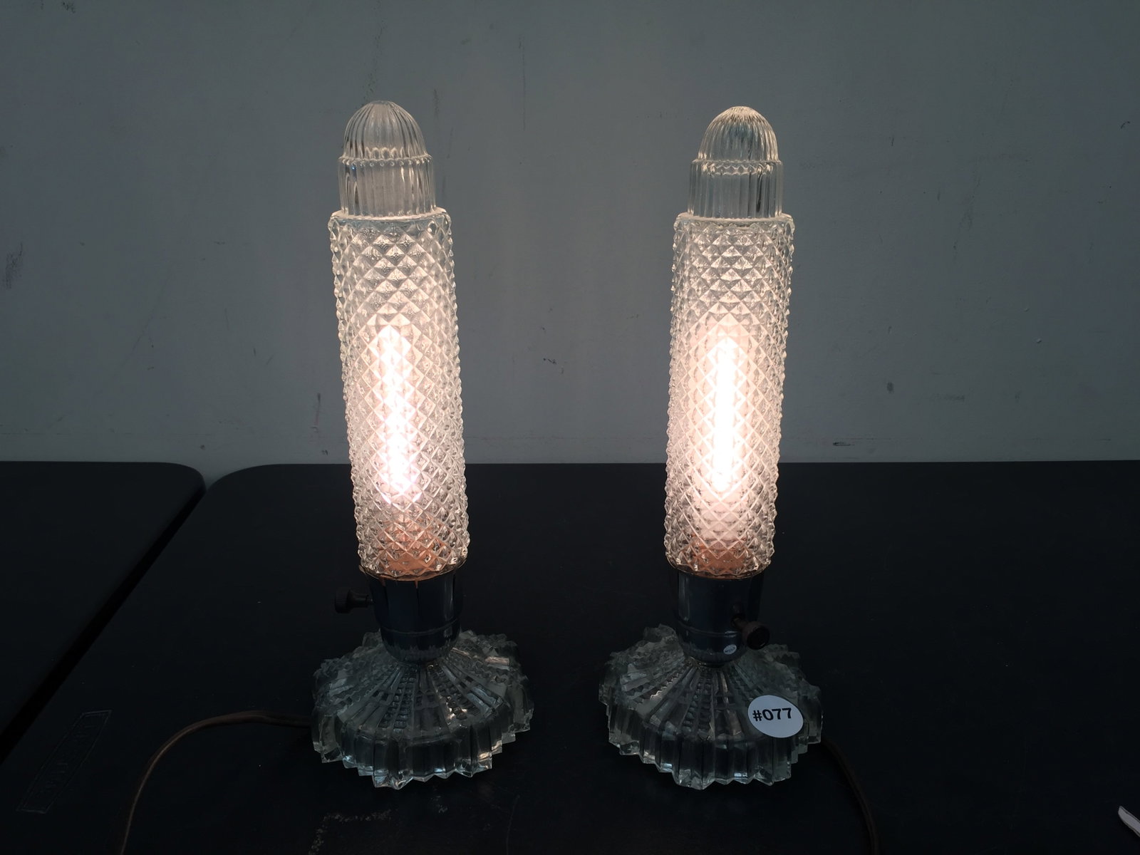 Pair of Art Deco Lights: 12" H.
