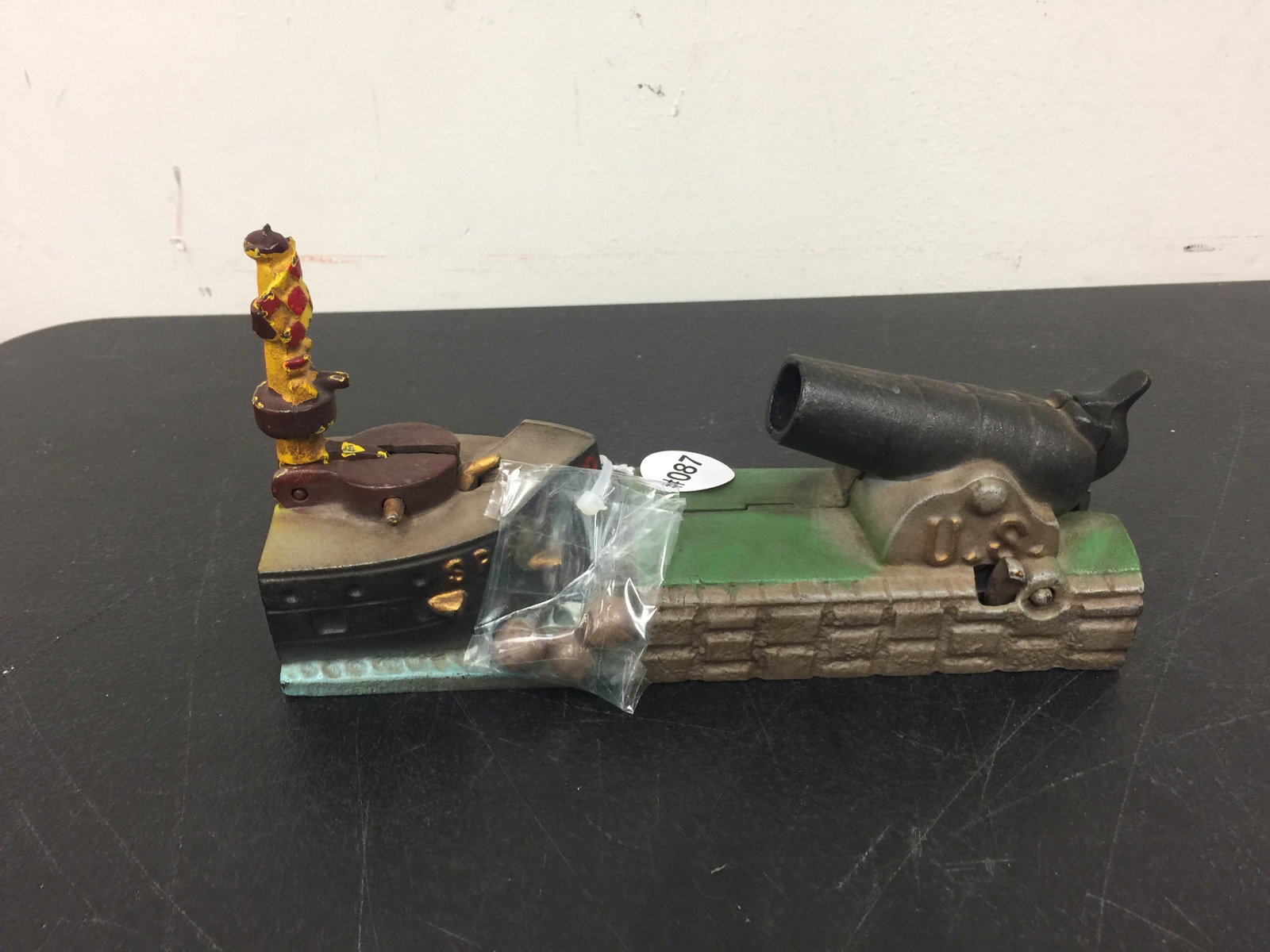 US VS Spain Mechanical Bank: Book of Knowledge, 8" L