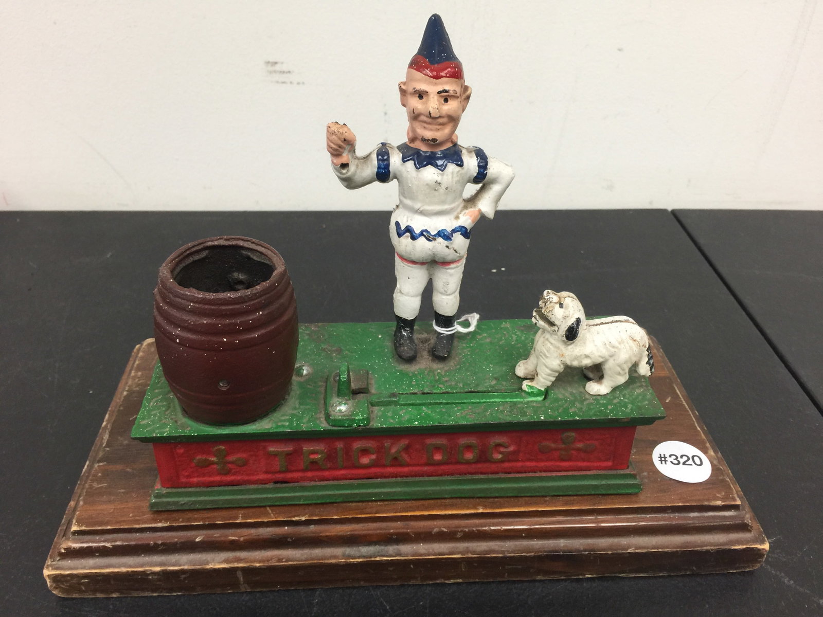 Trick Dog Mechanical Bank: 13"W.