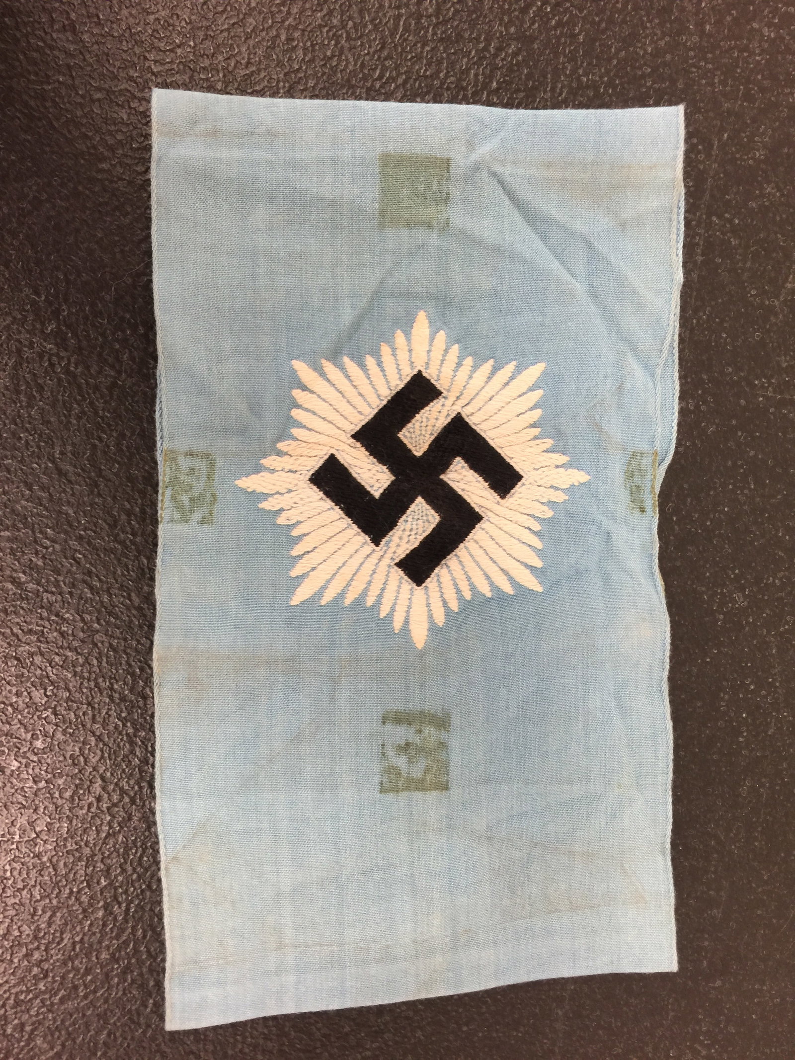 German WWII RLB Armband: Reichsluftschutzbund worn by members of air raid protection organization. 6.5"x4".