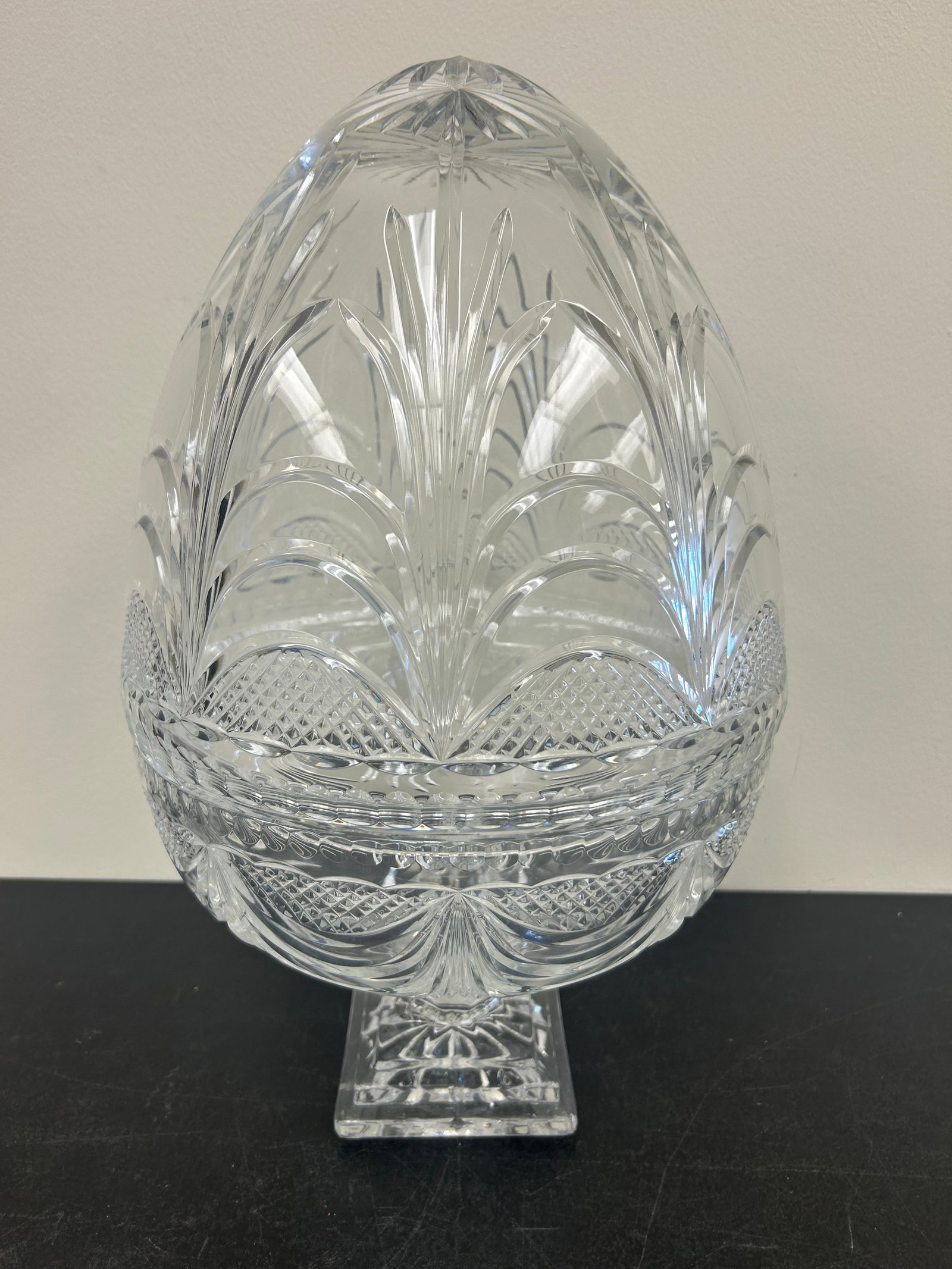 Large Dyer Cut Glass Egg (1 of 4)