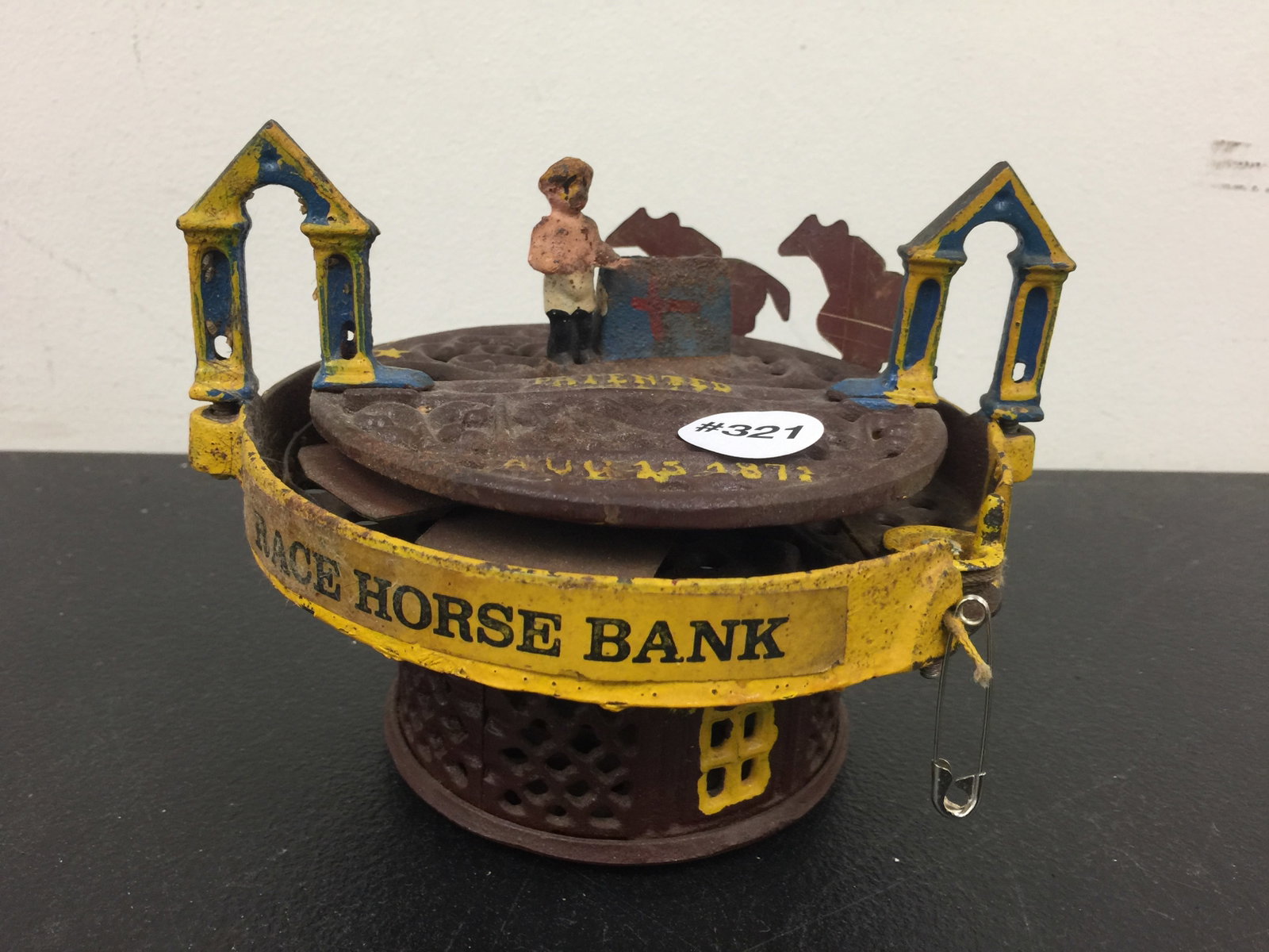 Horse Racing Mechanical Bank: 5".