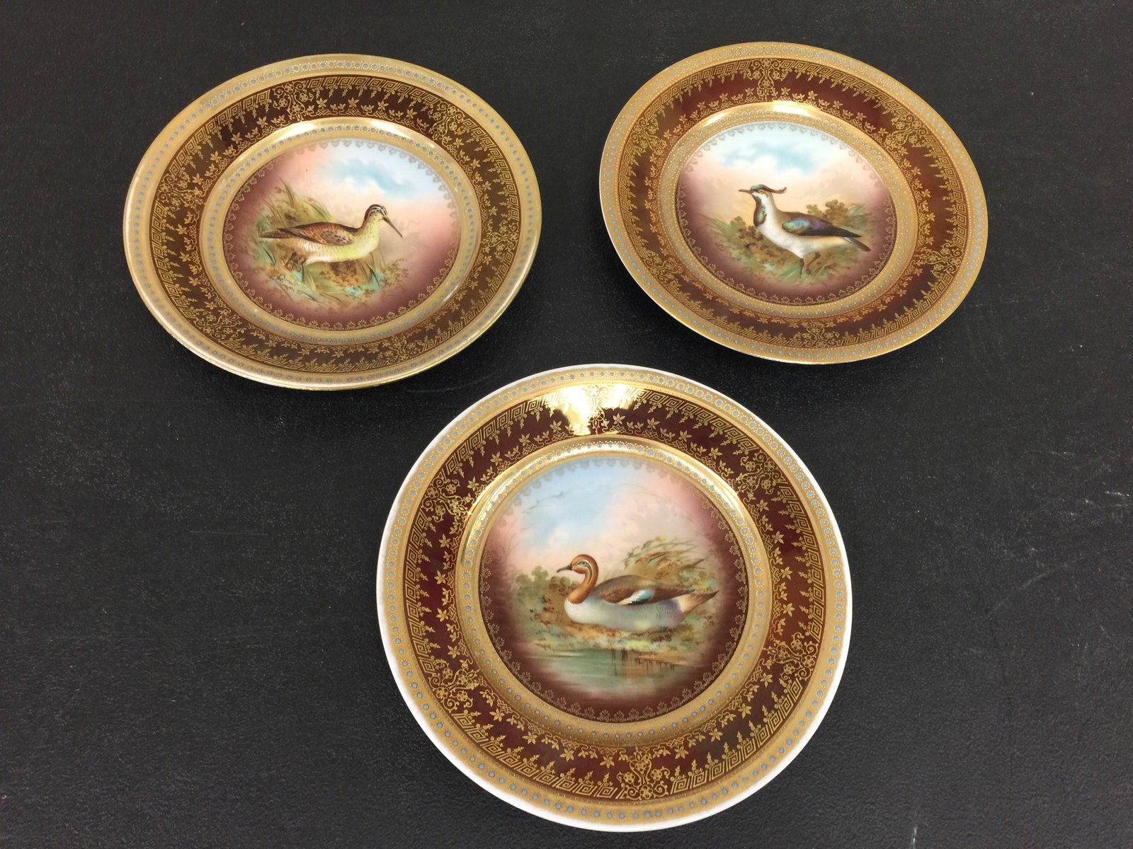 3 Royal Vienna Game Plates (1 of 5)