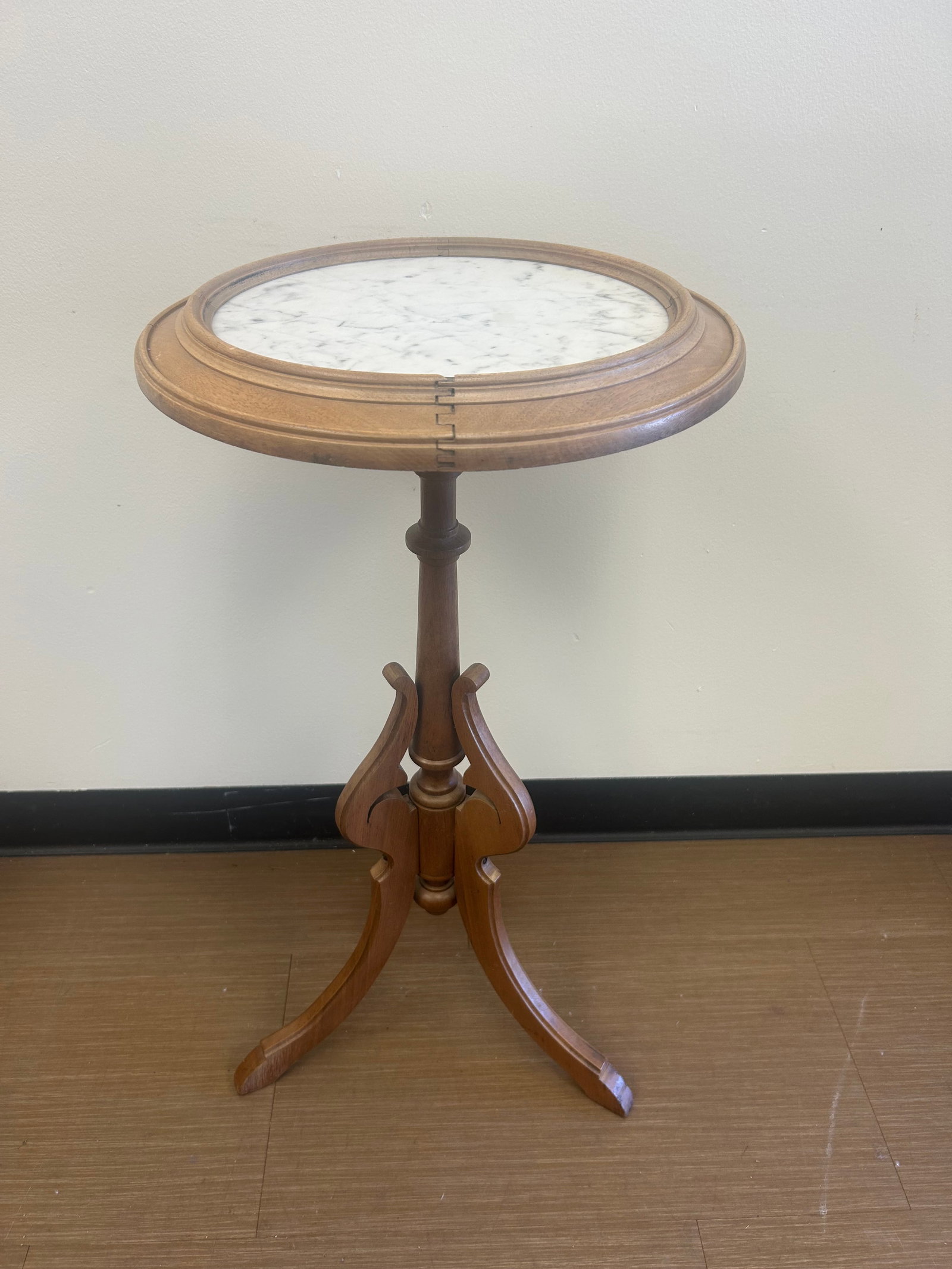 Walnut Marble Top Candle Stand (1 of 4)