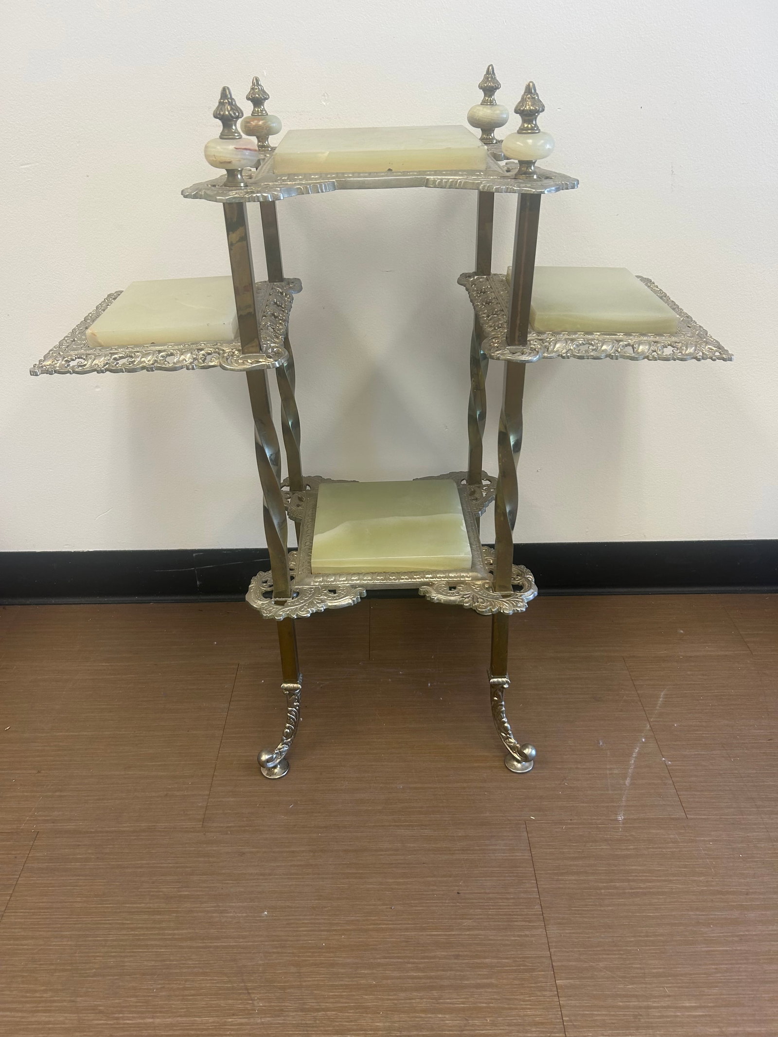 Antique Brass and Marble Tier Stand (1 of 8)