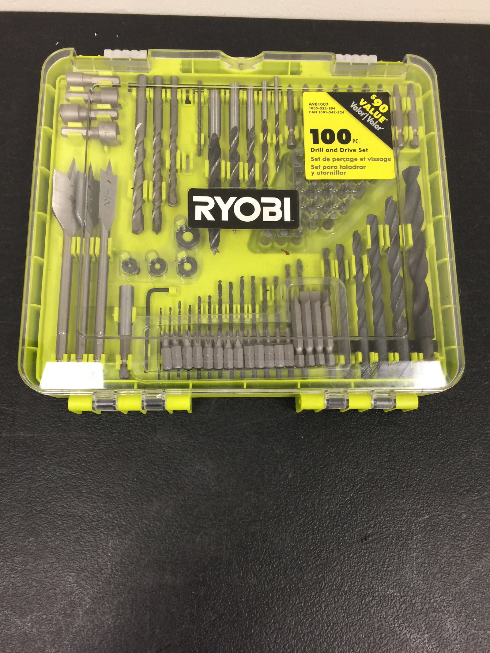 Ryobi 100 Pc. Drill & Drive Set: in original 11" x 10" case
