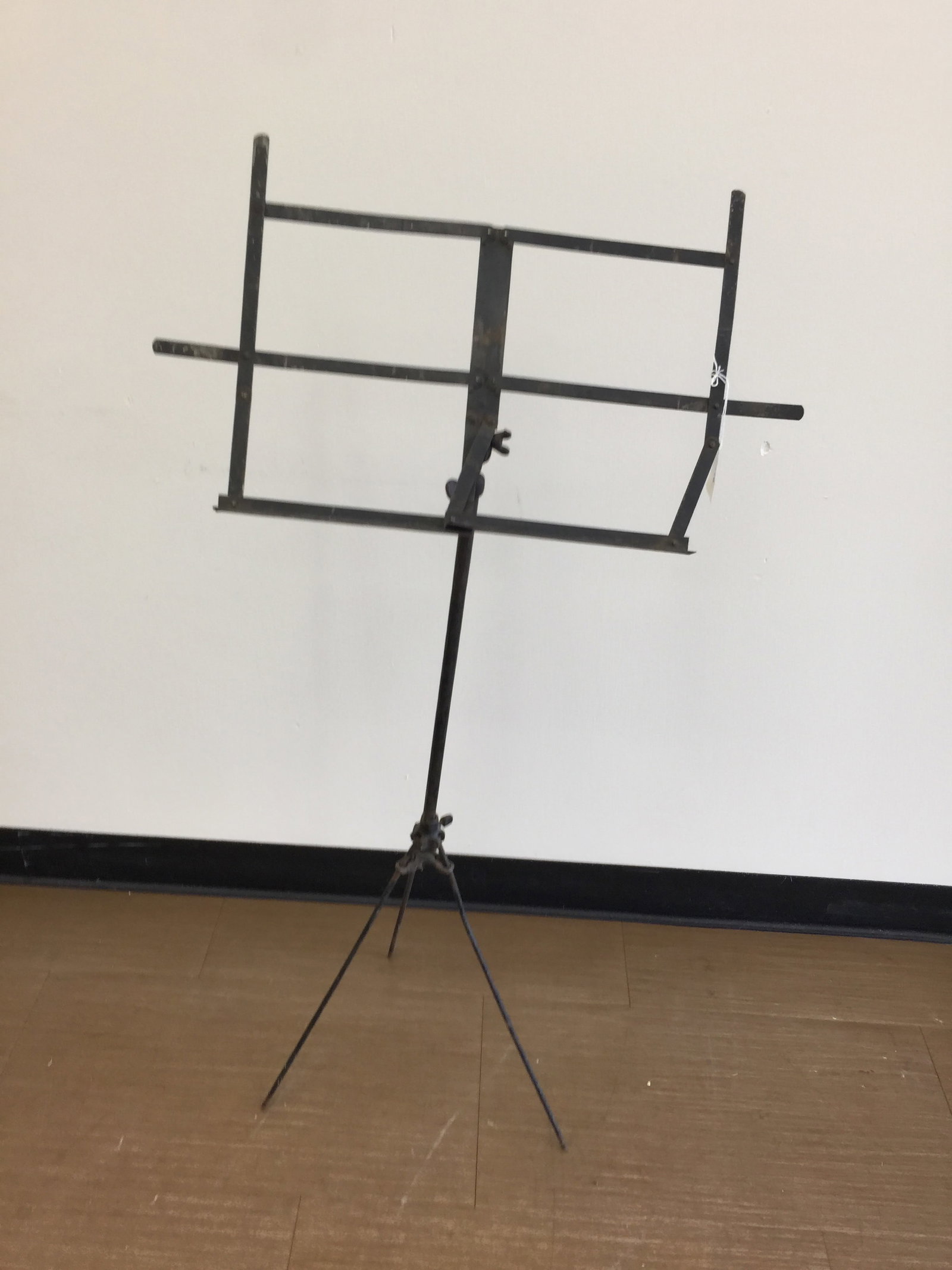 Antique Iron Music Stand: 45" tall by 15" wide at base