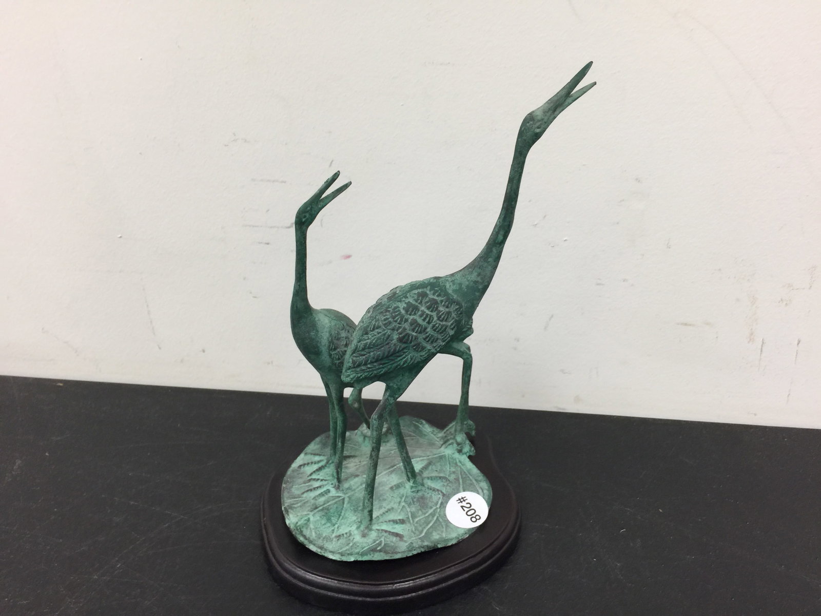 Bronze Statue of Cranes: 11.5"H.