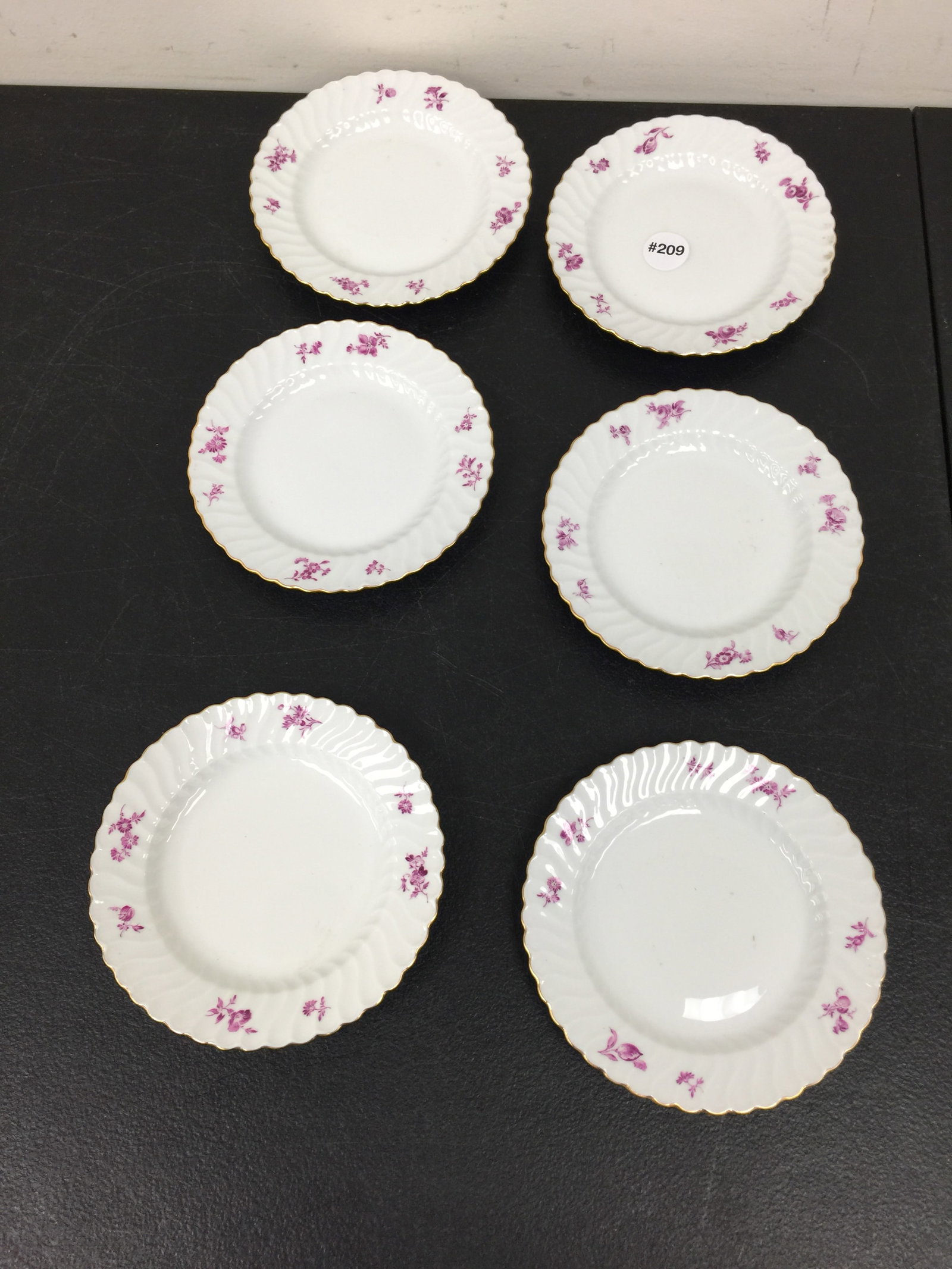 Meissen Pink Rose Plates (6) (1 of 4)
