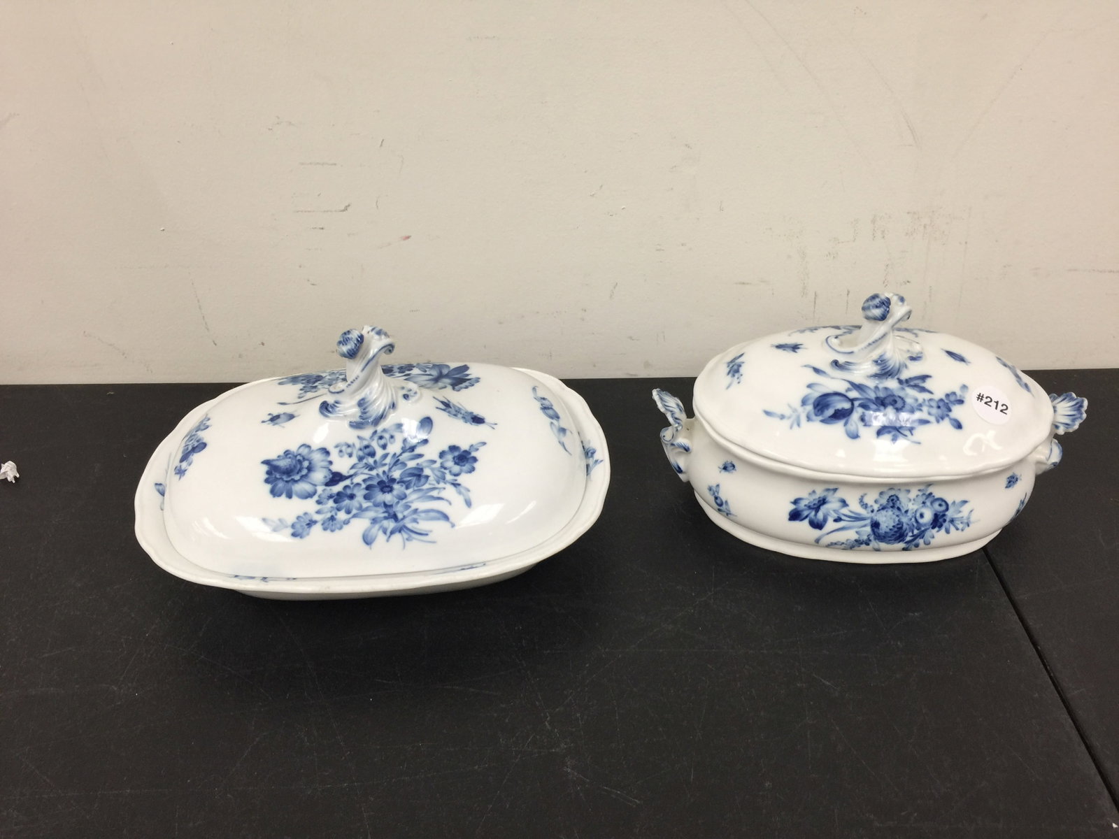 Meissen Blue Flower Tureens (2): largest 11.5"W.