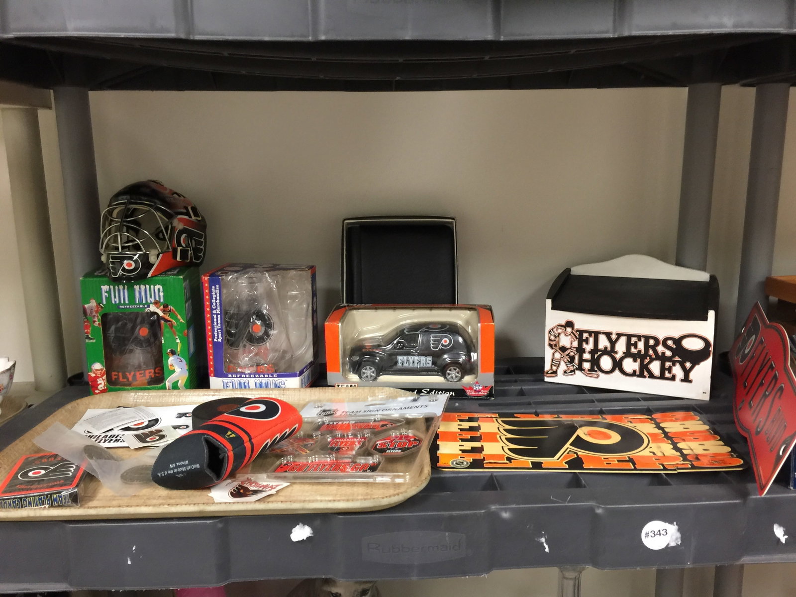 Philadelphia Flyers Memorbilia: die cast, helmet, glasses and more.