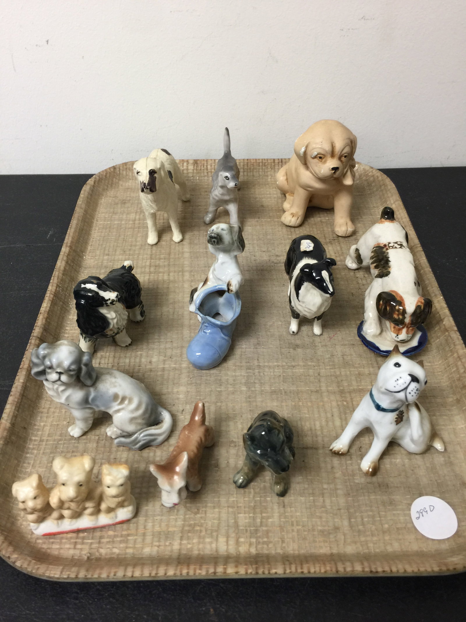 Selection of Miniature Dogs: Some made in Japan. Largest 4" H, smallest 1.5" H.