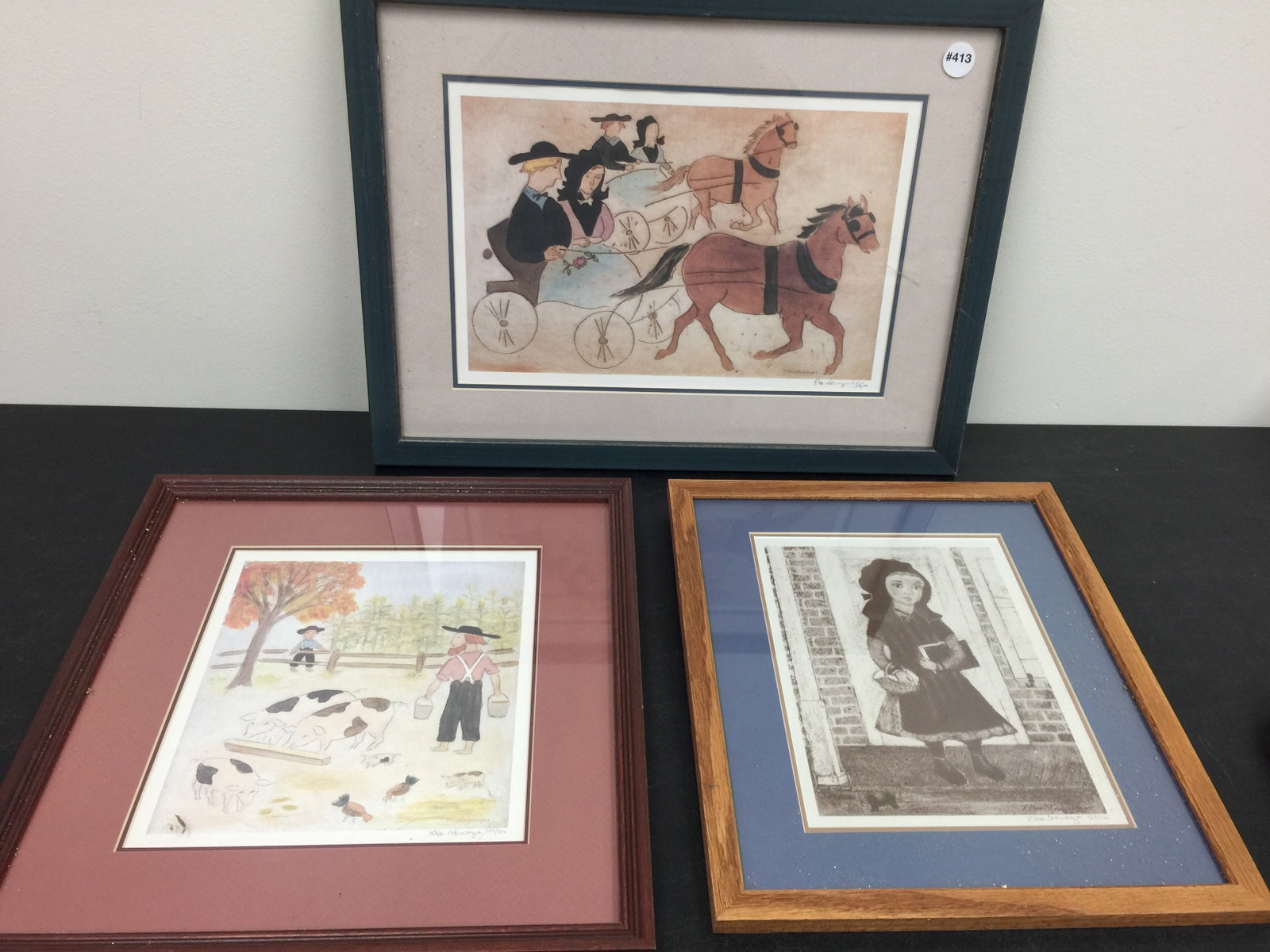3 K. Fran Newswanger Prints: Largest 21' x 16", smallest 16" x 13".