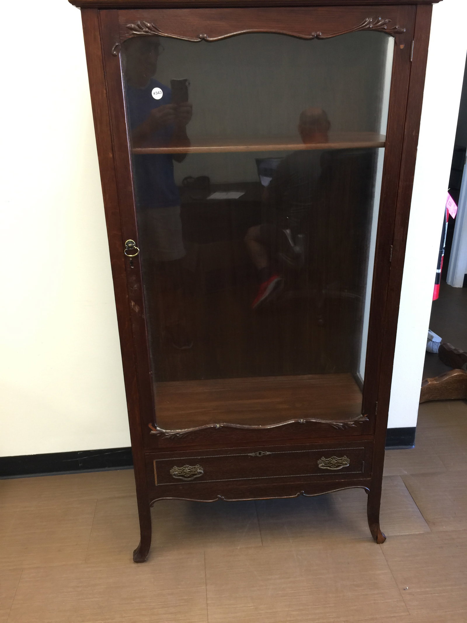 Oak Curio Cabinet (1 of 5)