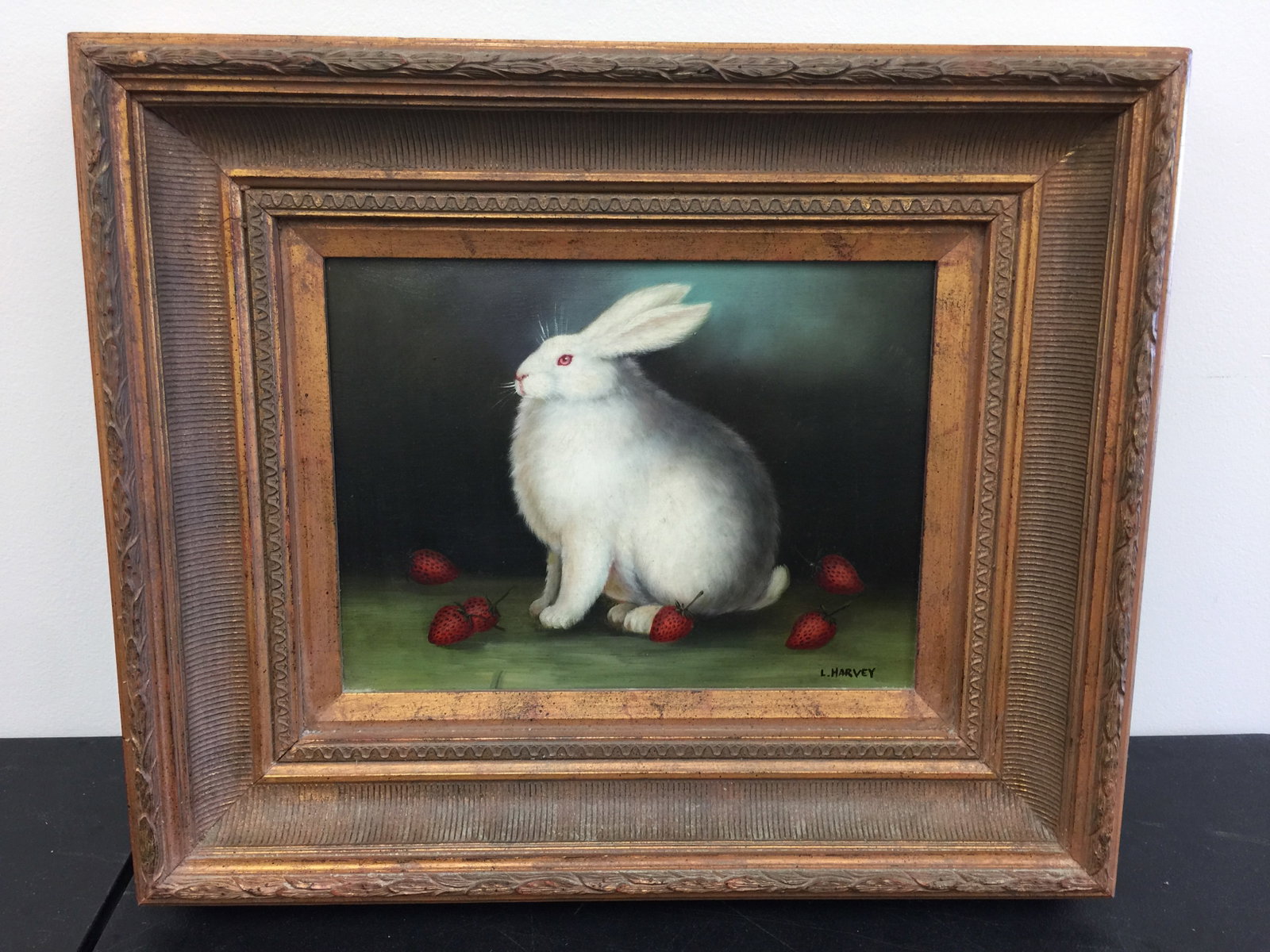 Signed Oil on Canvas Rabbit (1 of 5)