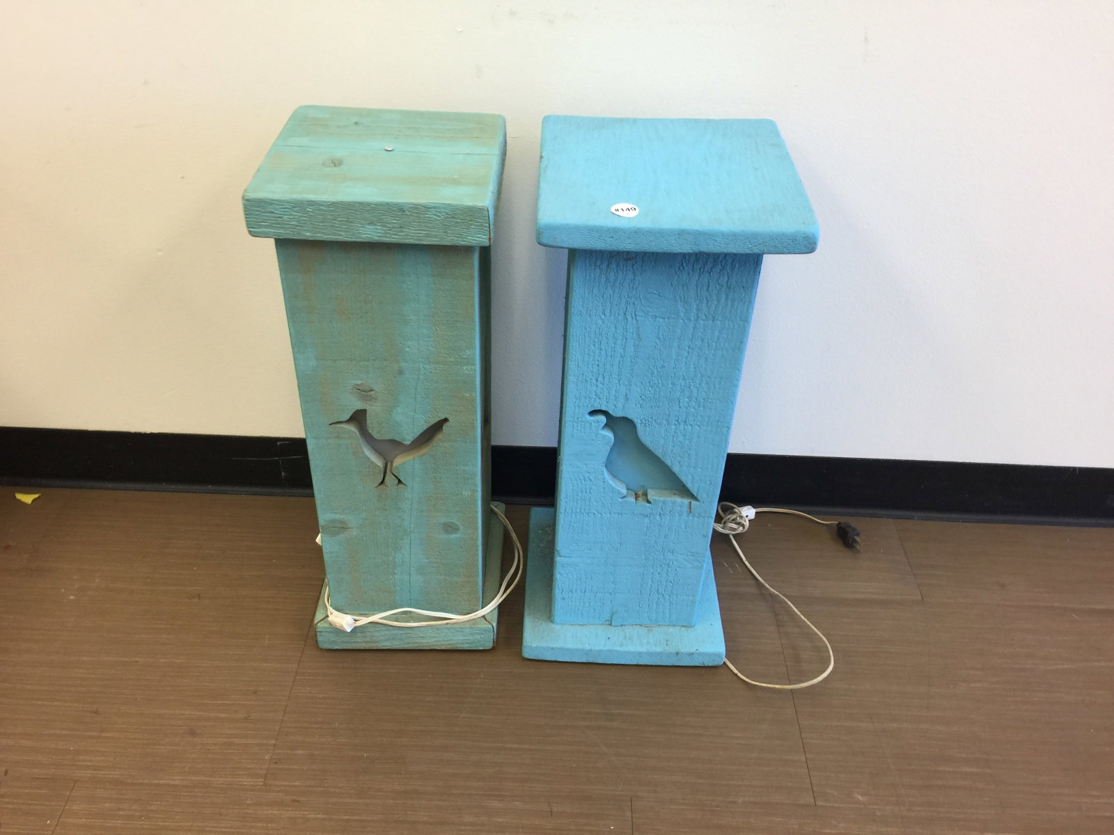 2 Lighted Pedestals: 24" H