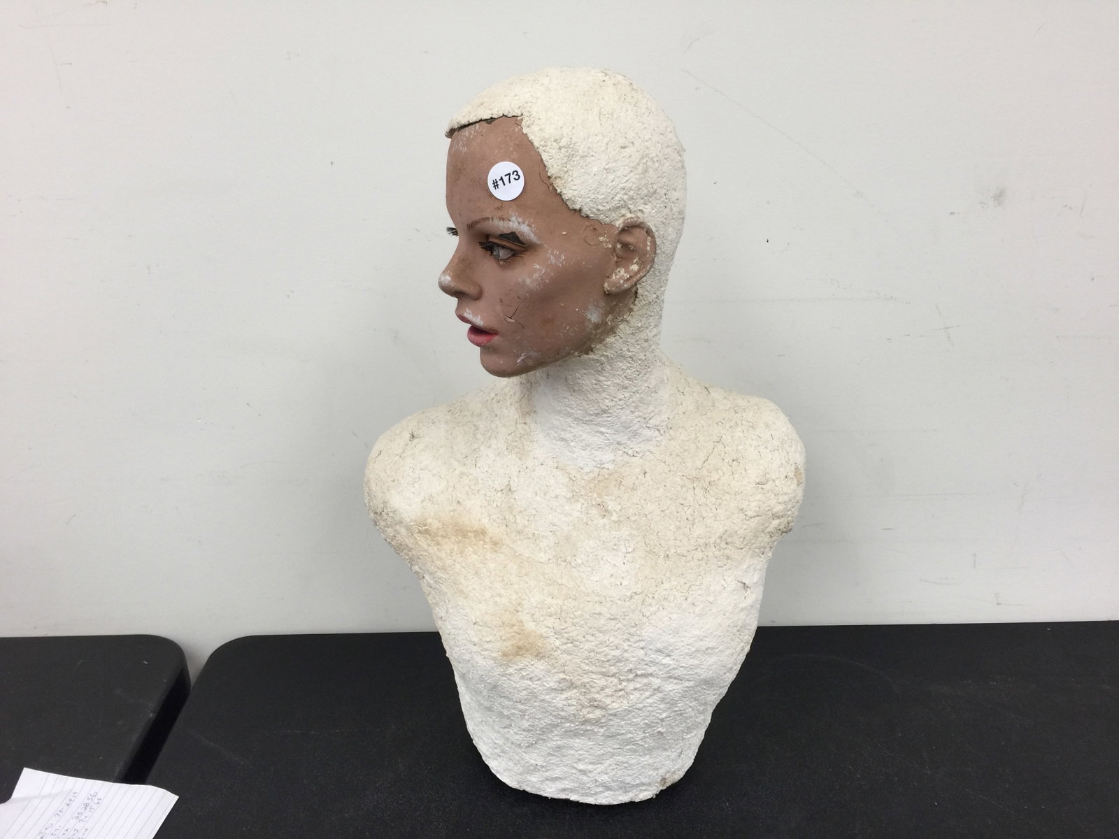 Vintage Plaster Mannequin Bust: 26" H