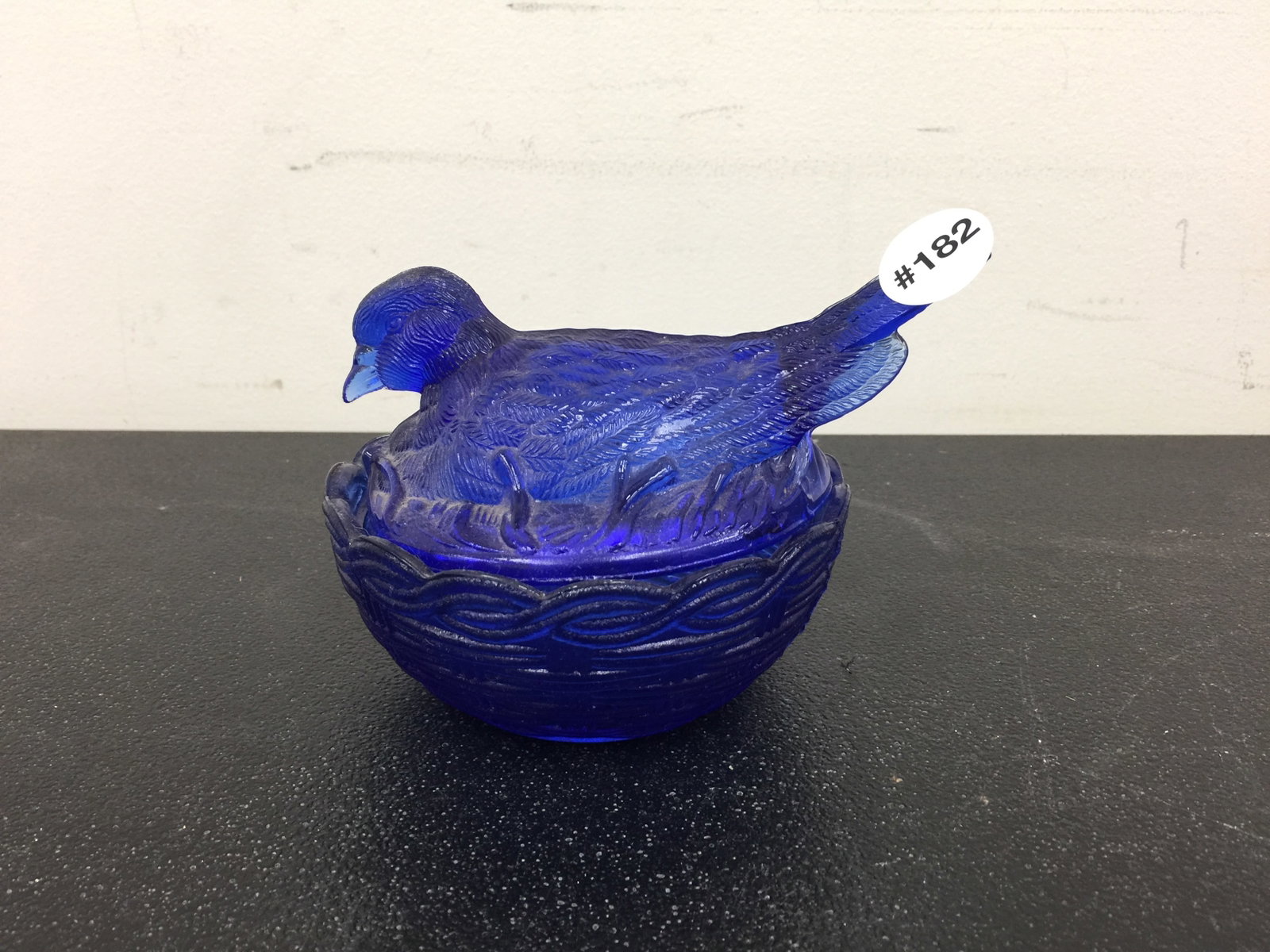 Cobalt Hen on Nest: 6"W.