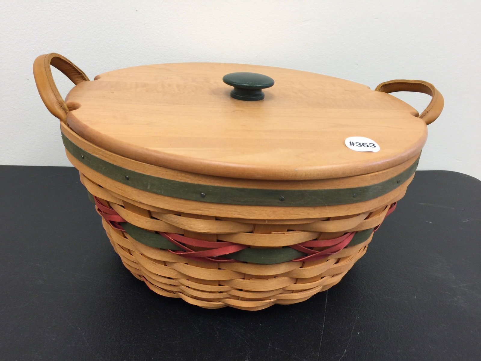 Longaberger Basket: has divided insert, 16"W.
