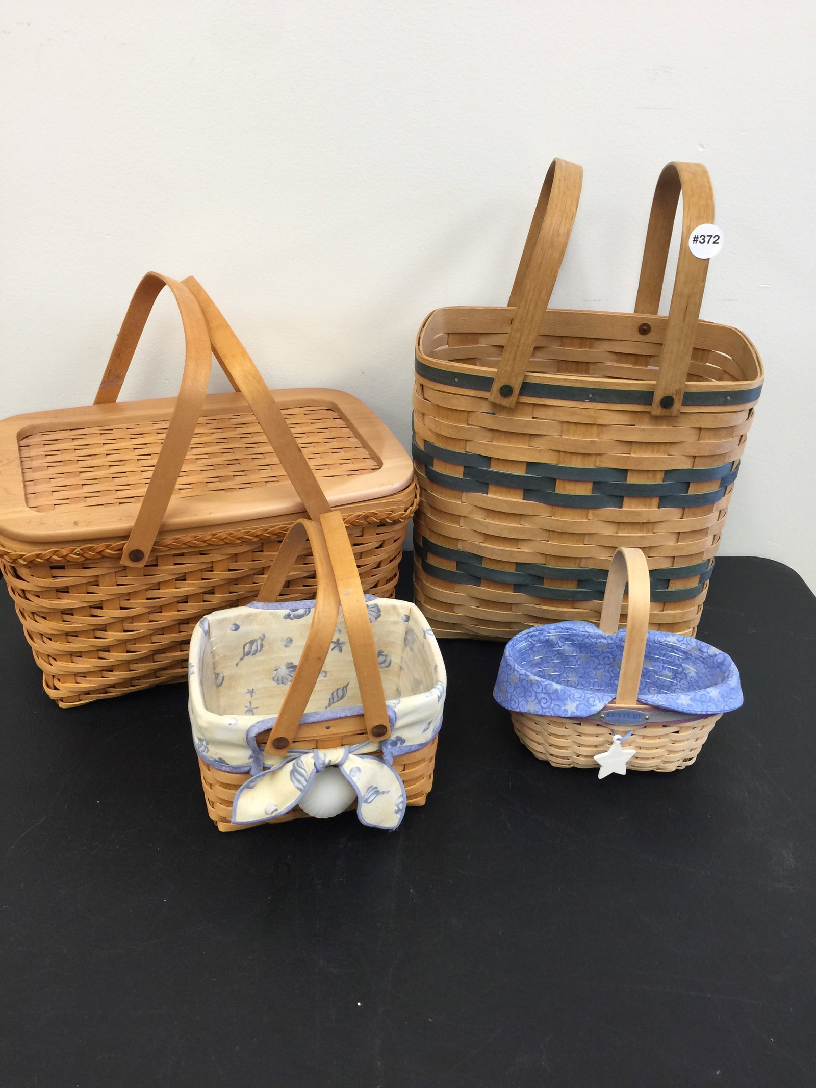Longaberger Baskets (4): picnic basket, plus. largest, 19"H.
