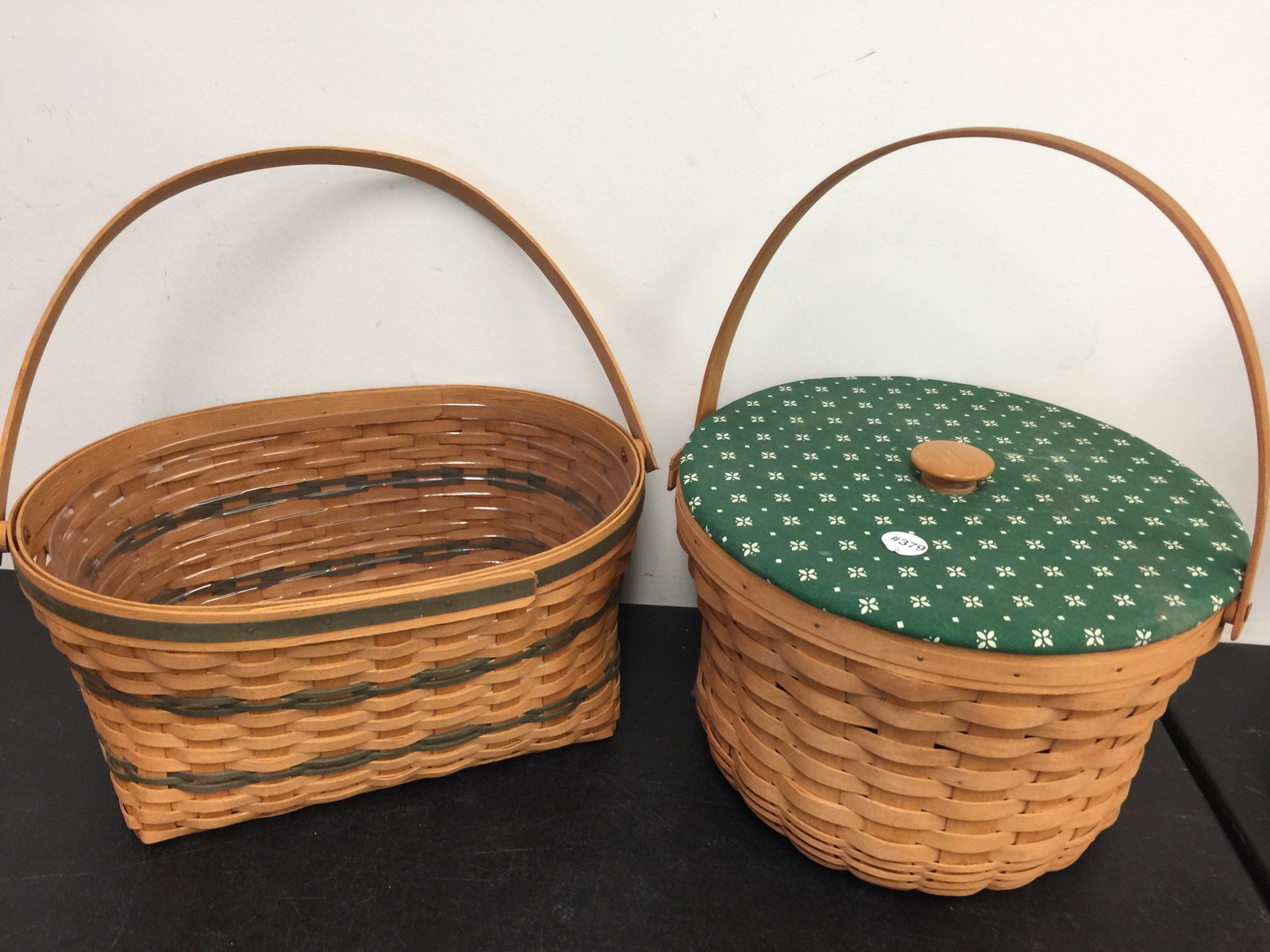 2 Longaberger Baskets: 1995 Family basket, Largest 17" W.