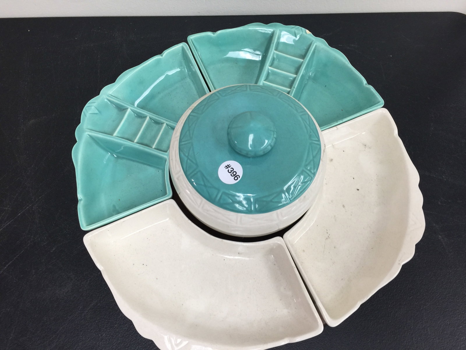 MCM Pottery Lazy Susan: Kenworth Pottery. 17".