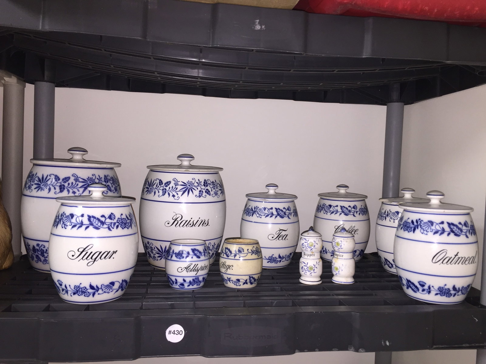 Vintage Blue Onion Canister Set (1 of 4)