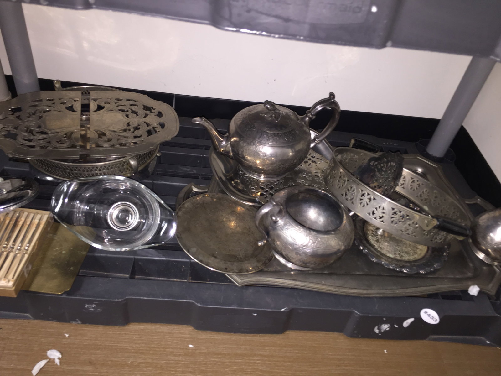 Silverplate Lot: Includes serving pcs, platters and more.