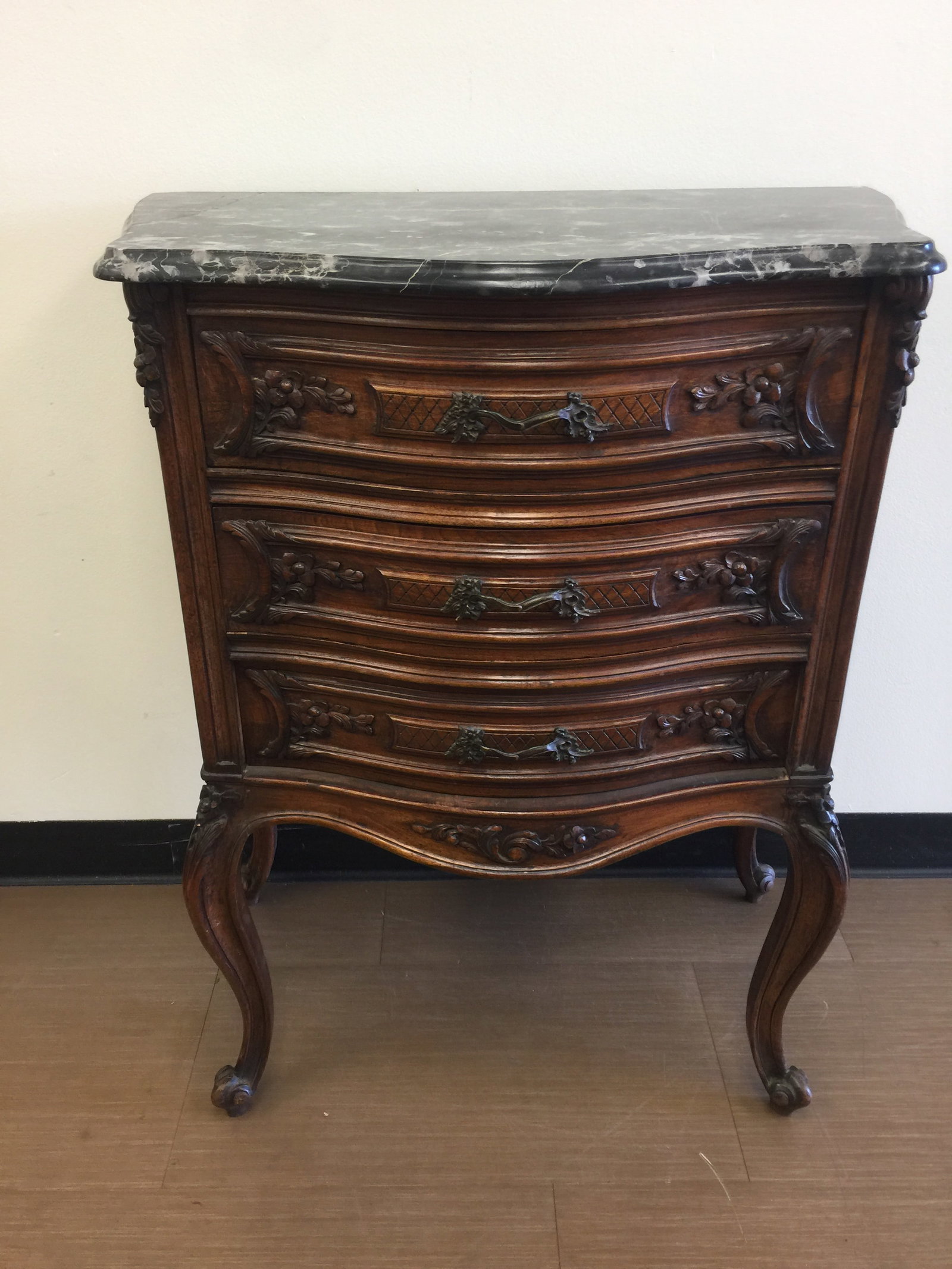 French Serpentine Marble Top Chest (1 of 5)