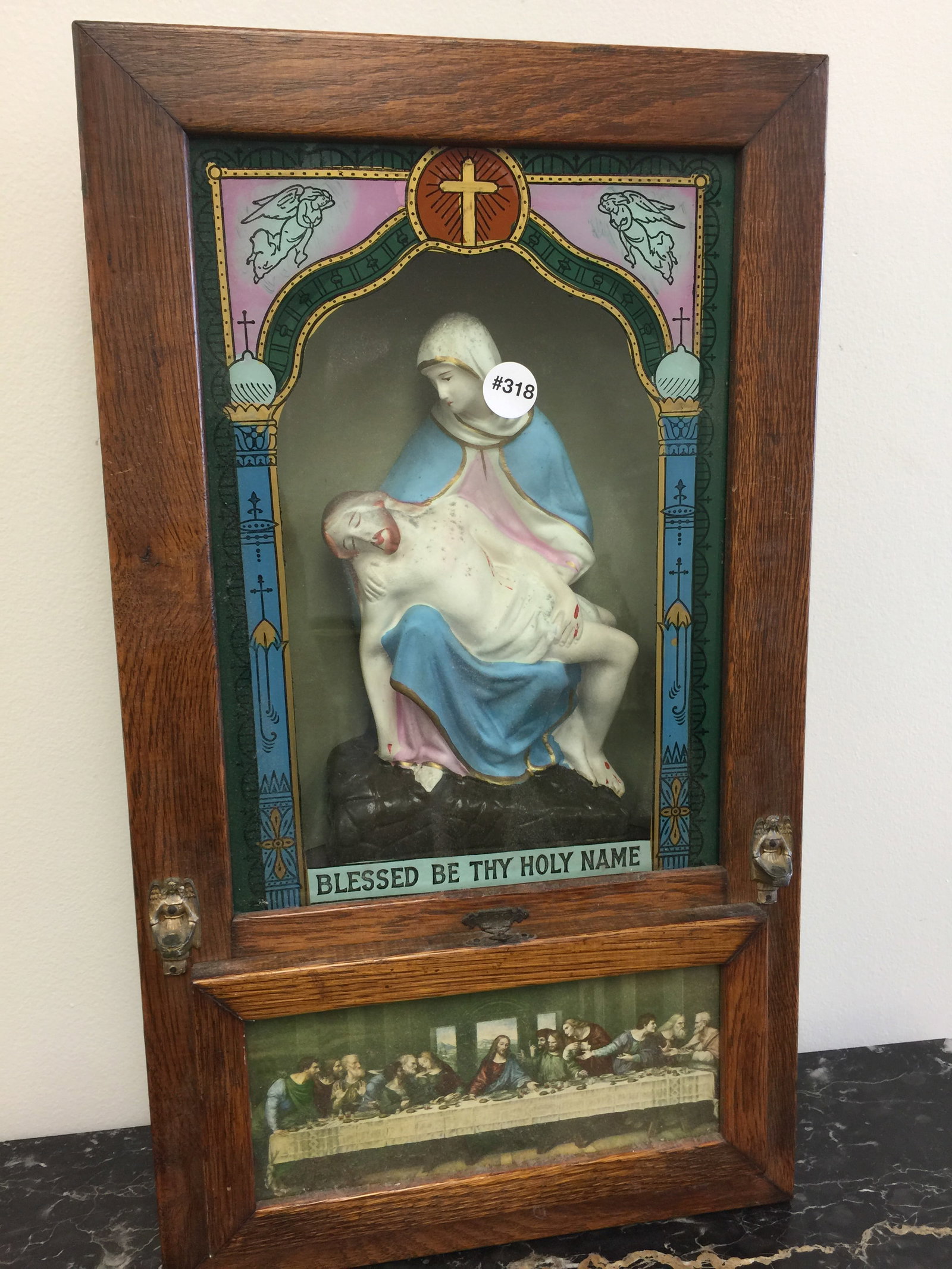 Antique Catholic Last Rites Shadow Box (1 of 3)