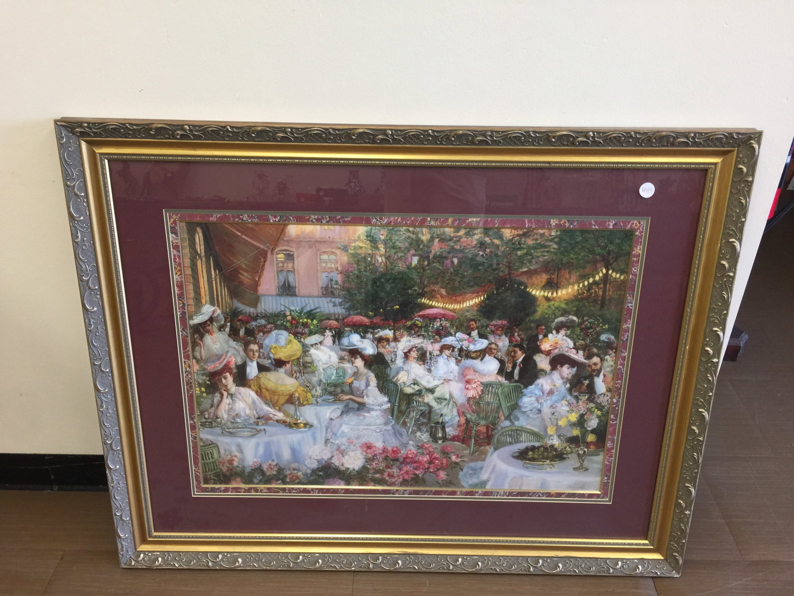 Le Dinner A L'Hotel Ritz Paris Print: Reproduction from the famous painting. Frame 45" x 35".