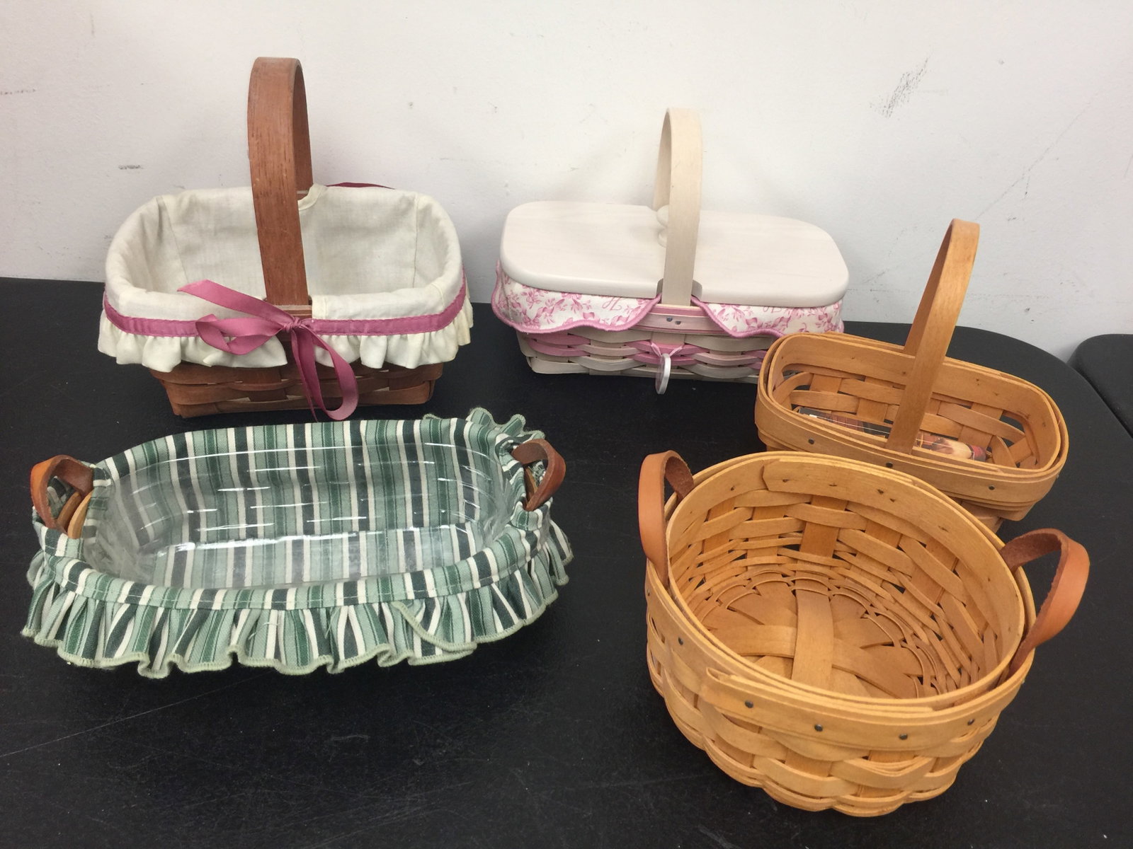 4 Longaberger Baskets: Largest 8.5"